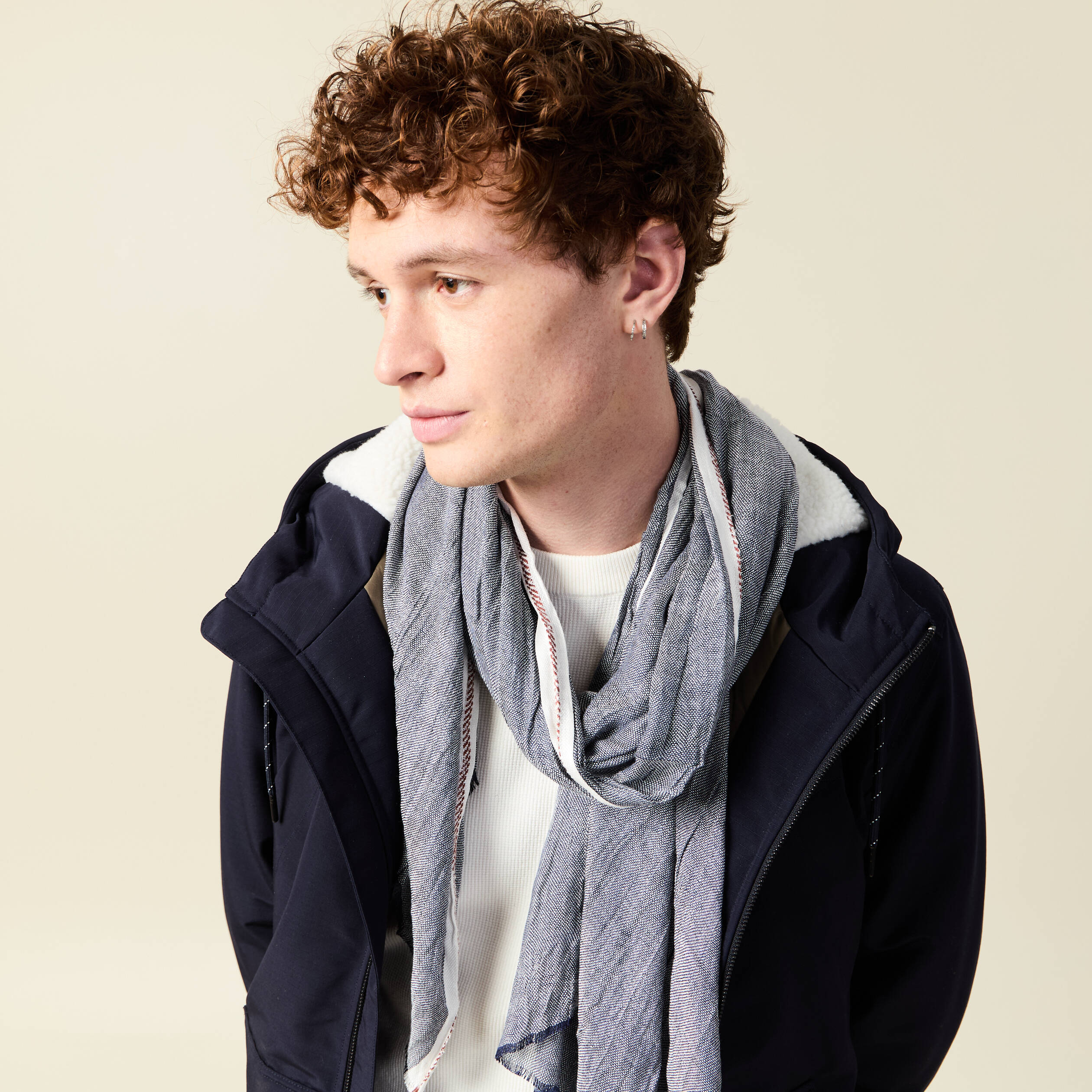 Foulard bleu marine homme