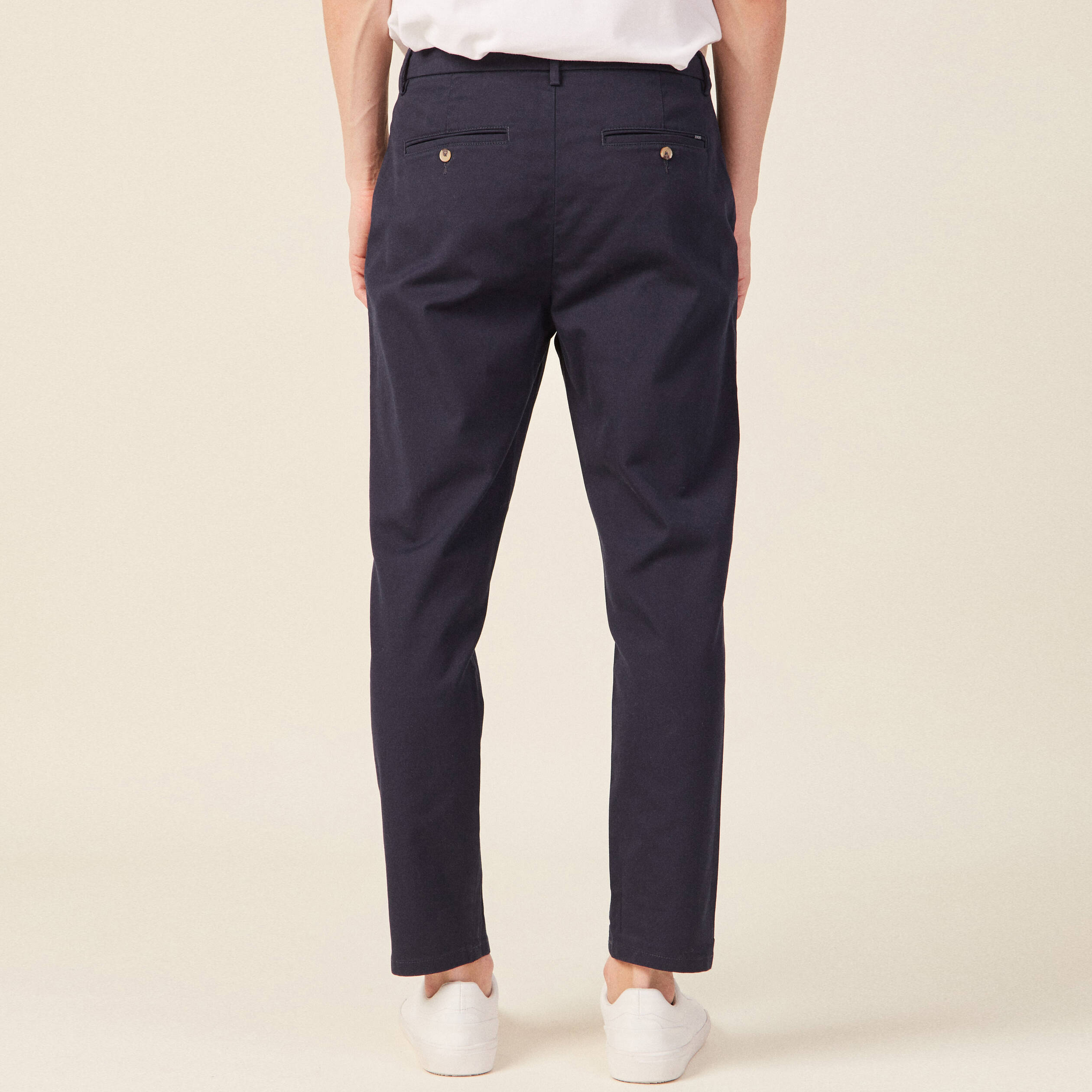 Pantalon chino 7/8ème bleu marine homme
