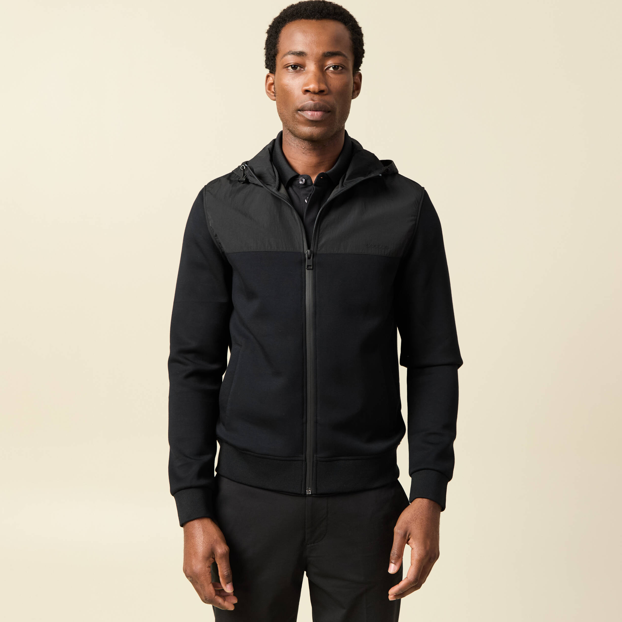 Sweat zipp&eacute; &agrave; capuche vert fonc&eacute; homme