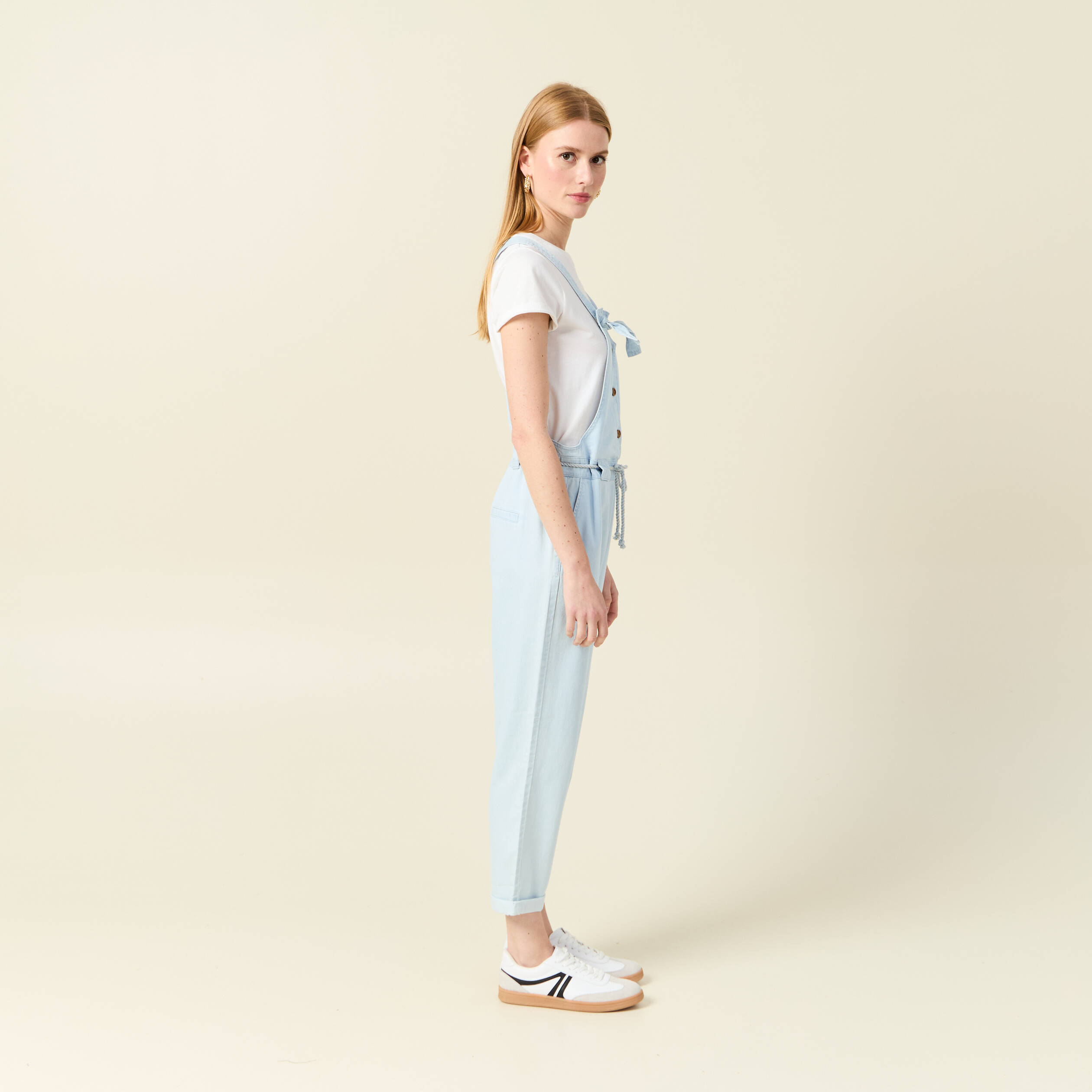 salopette en denim denim bleach femme Salopette en denim denim bleach femme