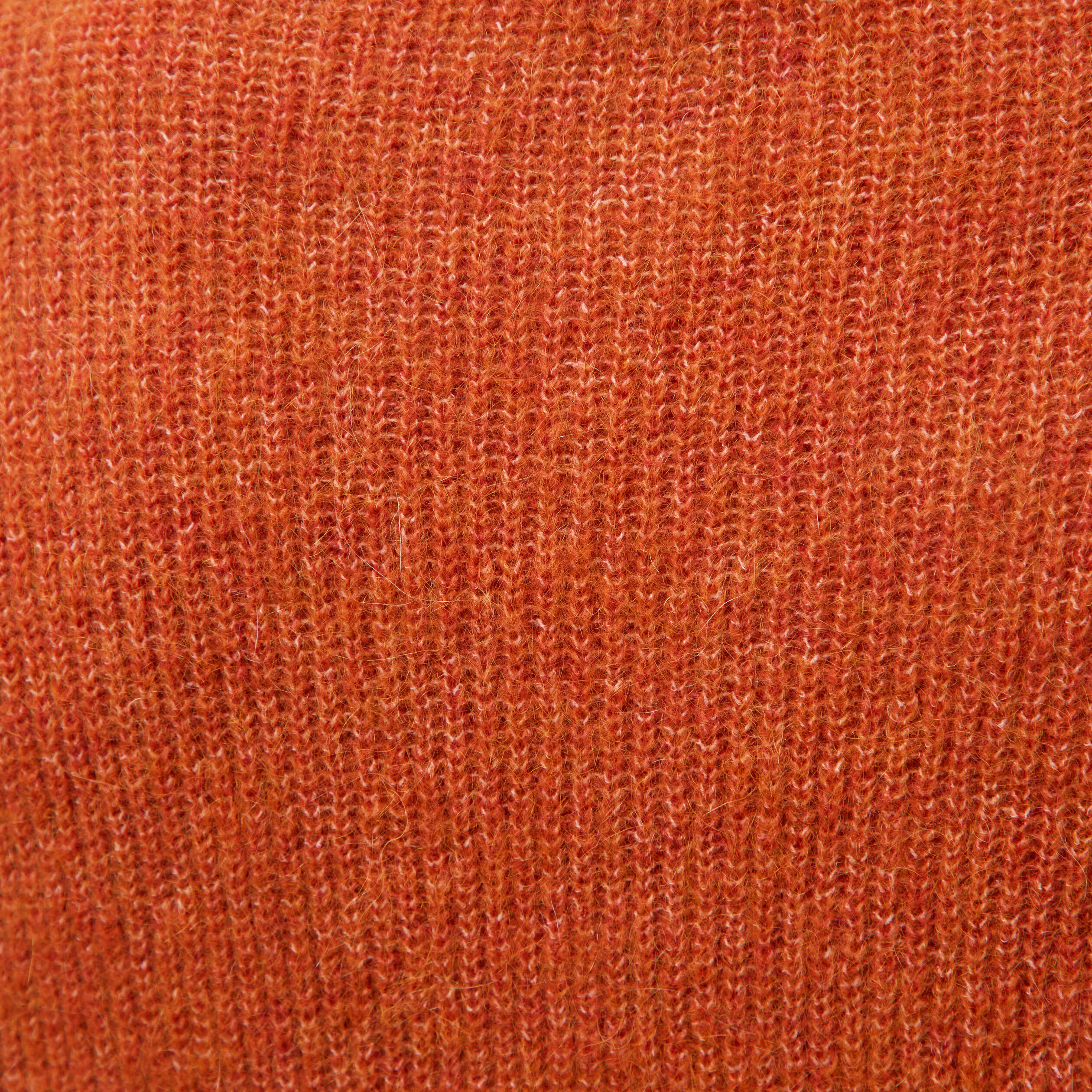 Gilet manches longues col rond marron cognac femme