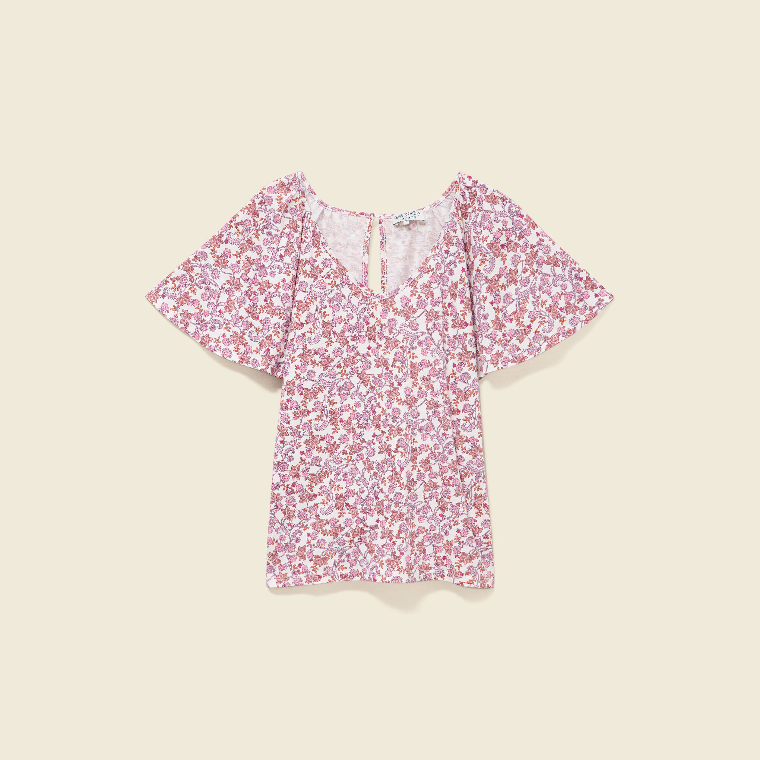 T-shirt manches courtes orange corail femme