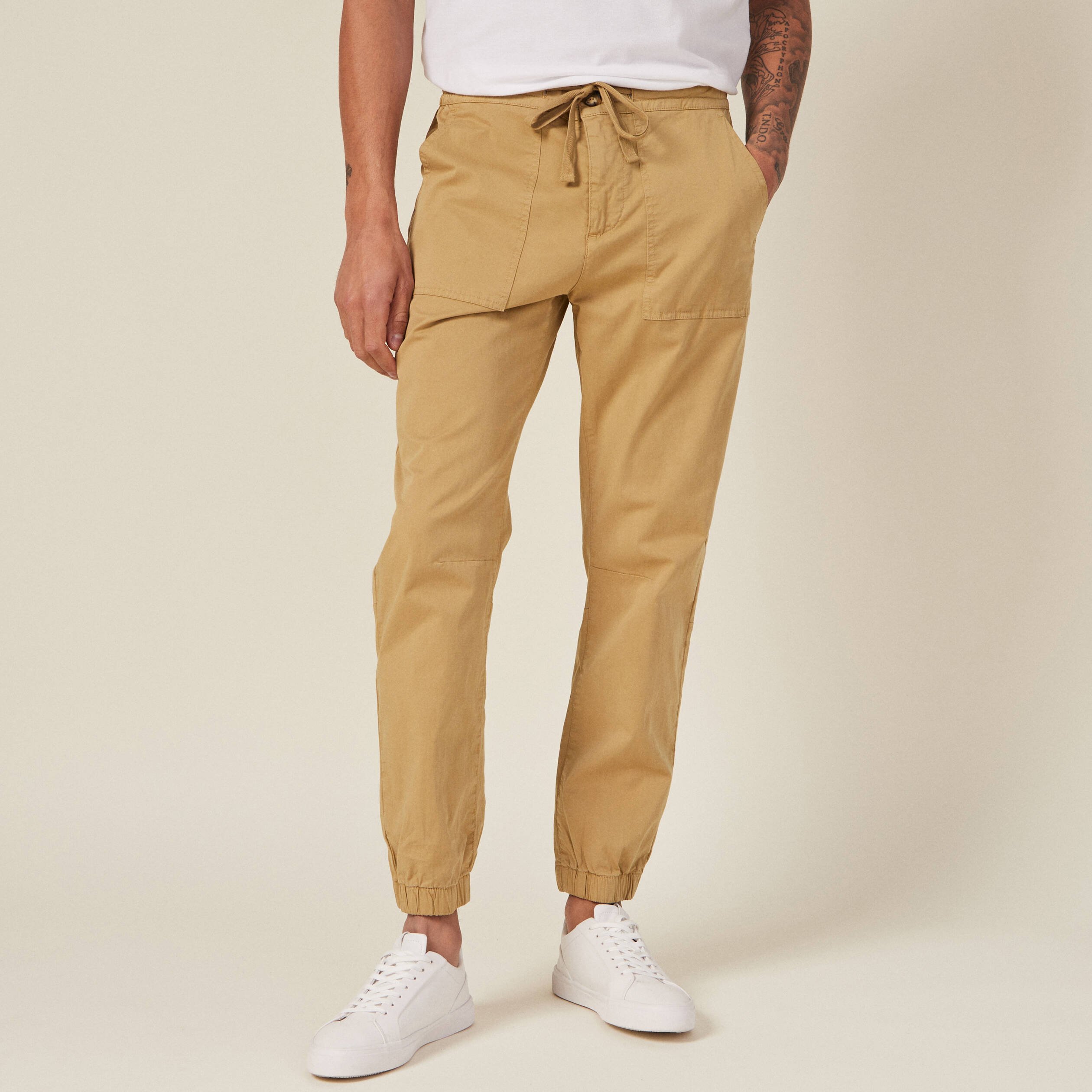 jogger droit bas resserre vert olive homme Jogger droit bas resserré vert olive homme