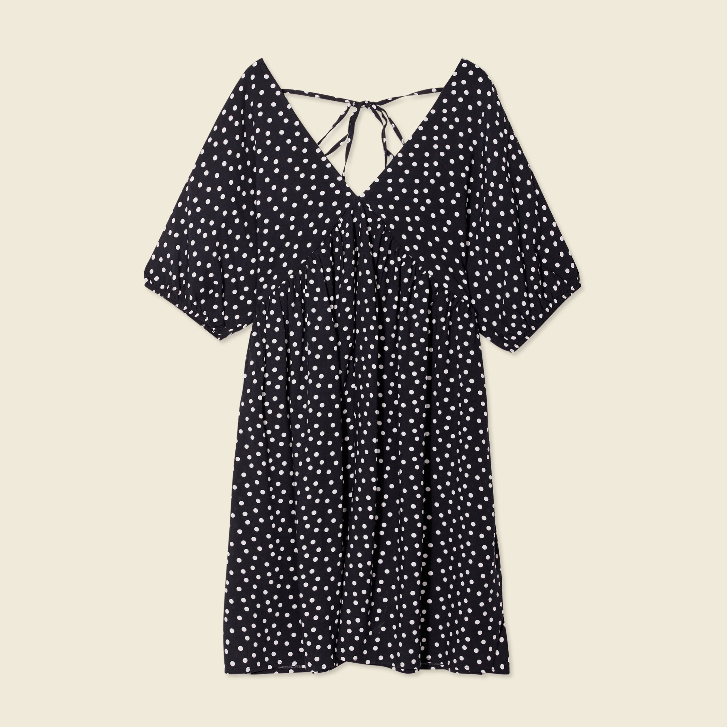 robe evasee fluide col en v noir femme Robe évasée fluide col en V noir femme