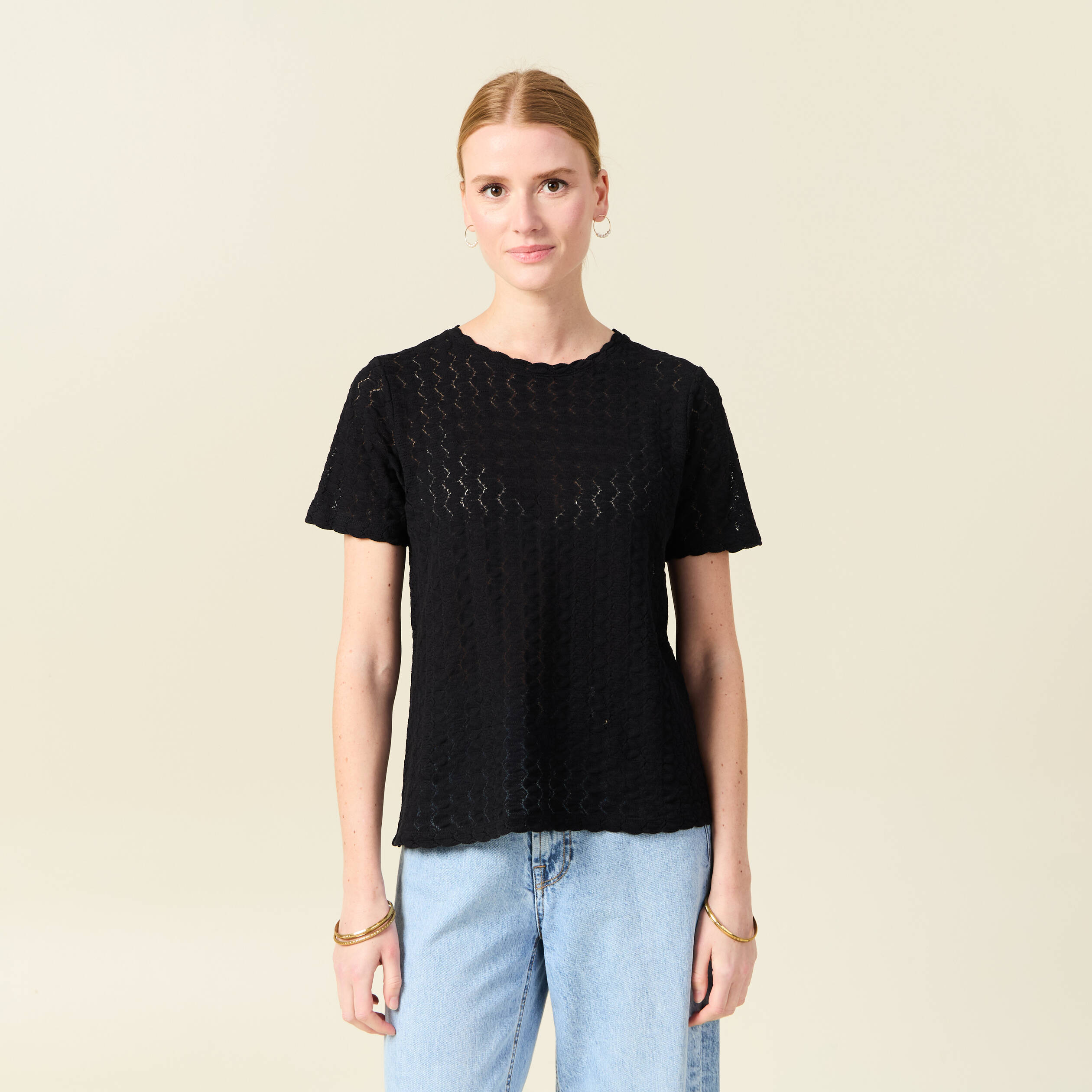 t shirt manches courtes noir femme T-shirt manches courtes noir femme
