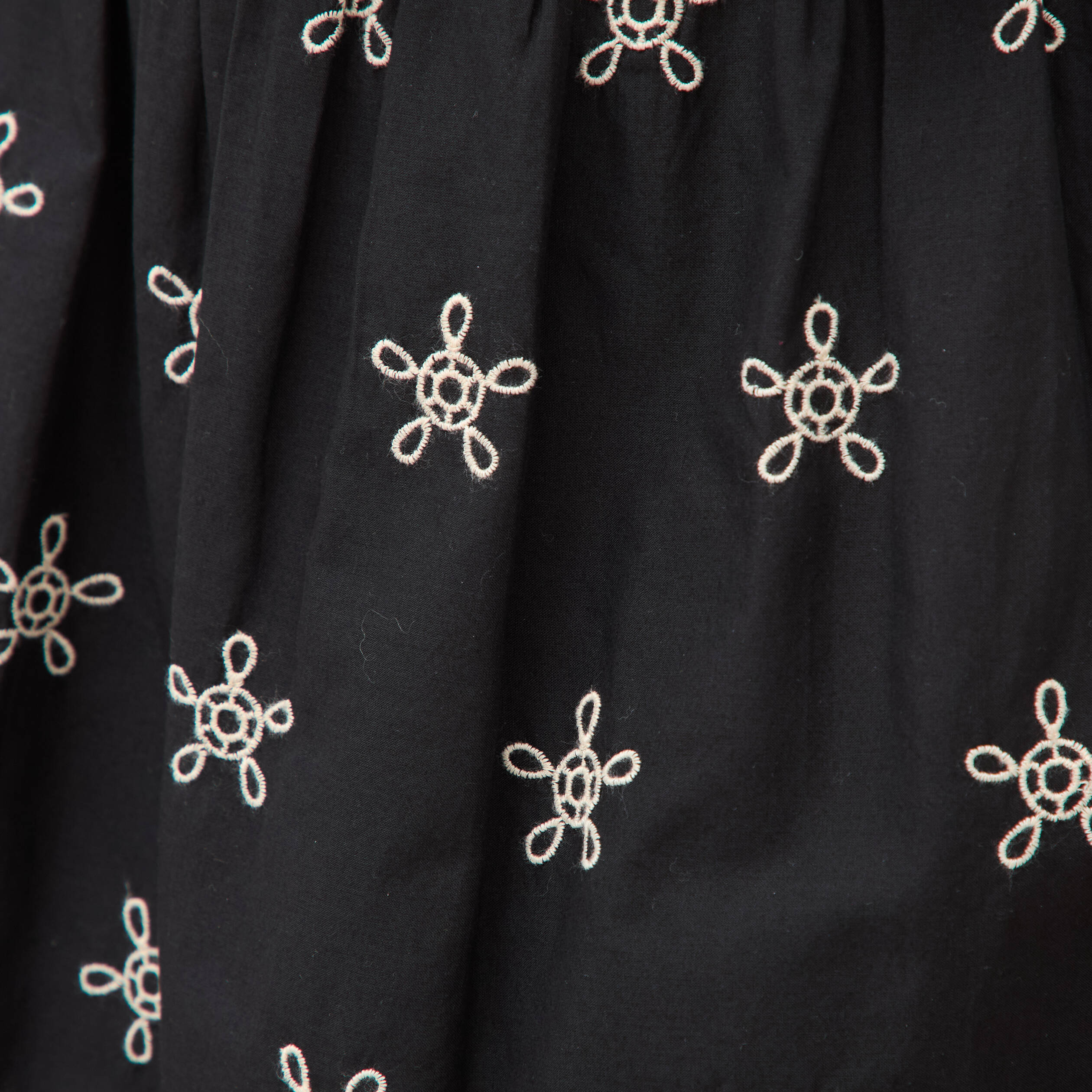Jupe taille haute doubl&eacute;e en coton noir femme