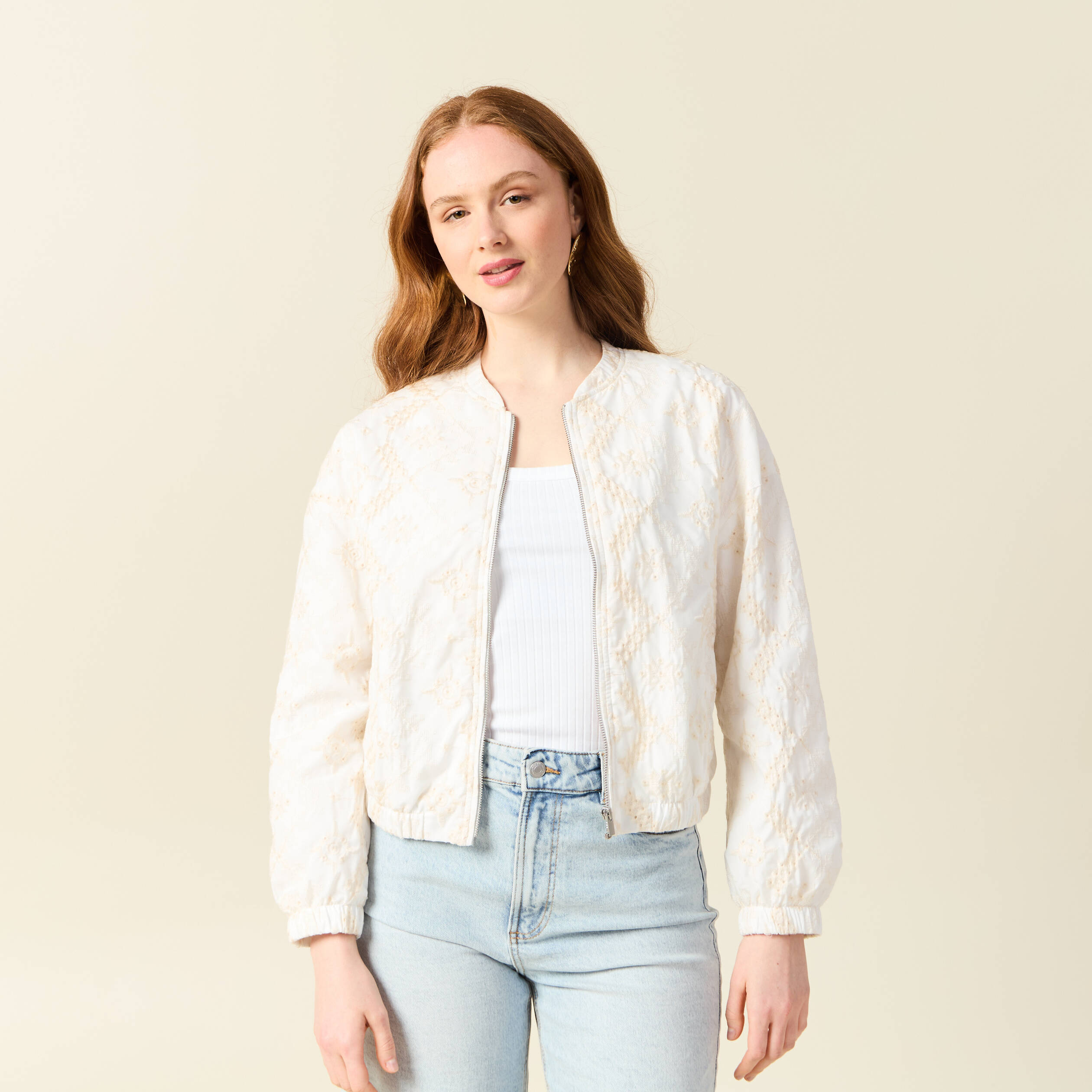 veste broderie anglaise ecru femme Veste broderie anglaise ecru femme