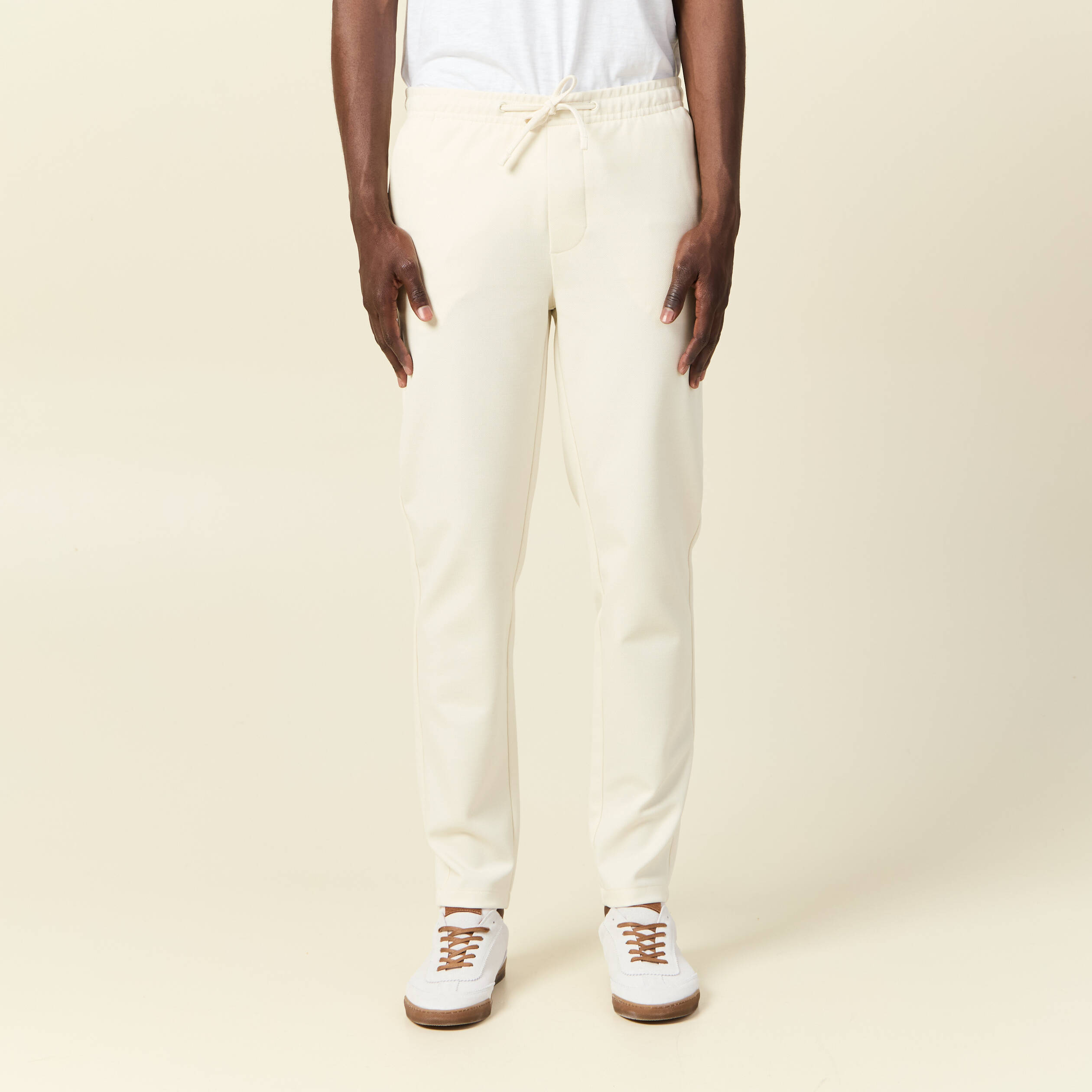 pantalon chino jogger ecru homme Pantalon chino jogger ecru homme