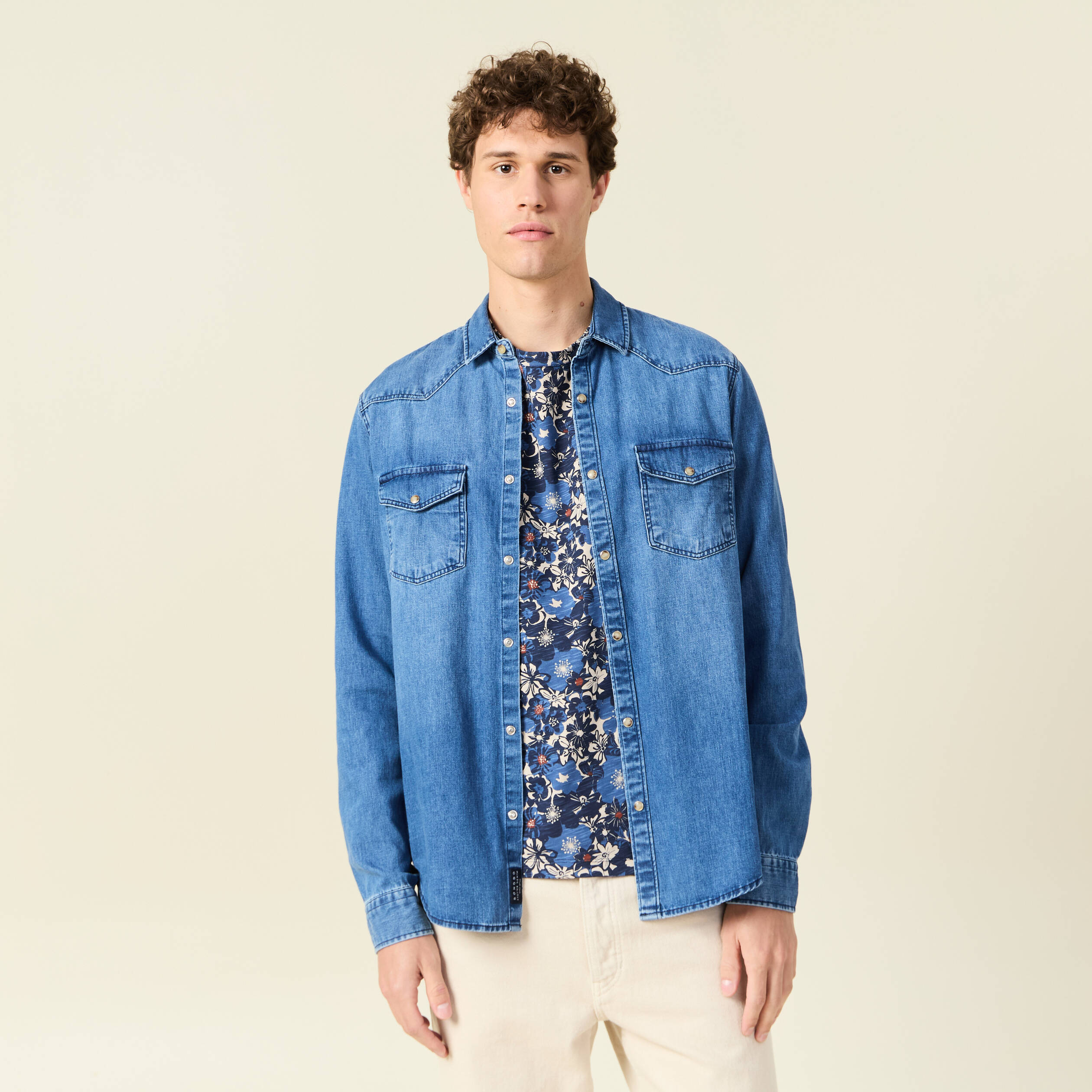 chemise manches longues denim brut homme Chemise manches longues denim brut homme