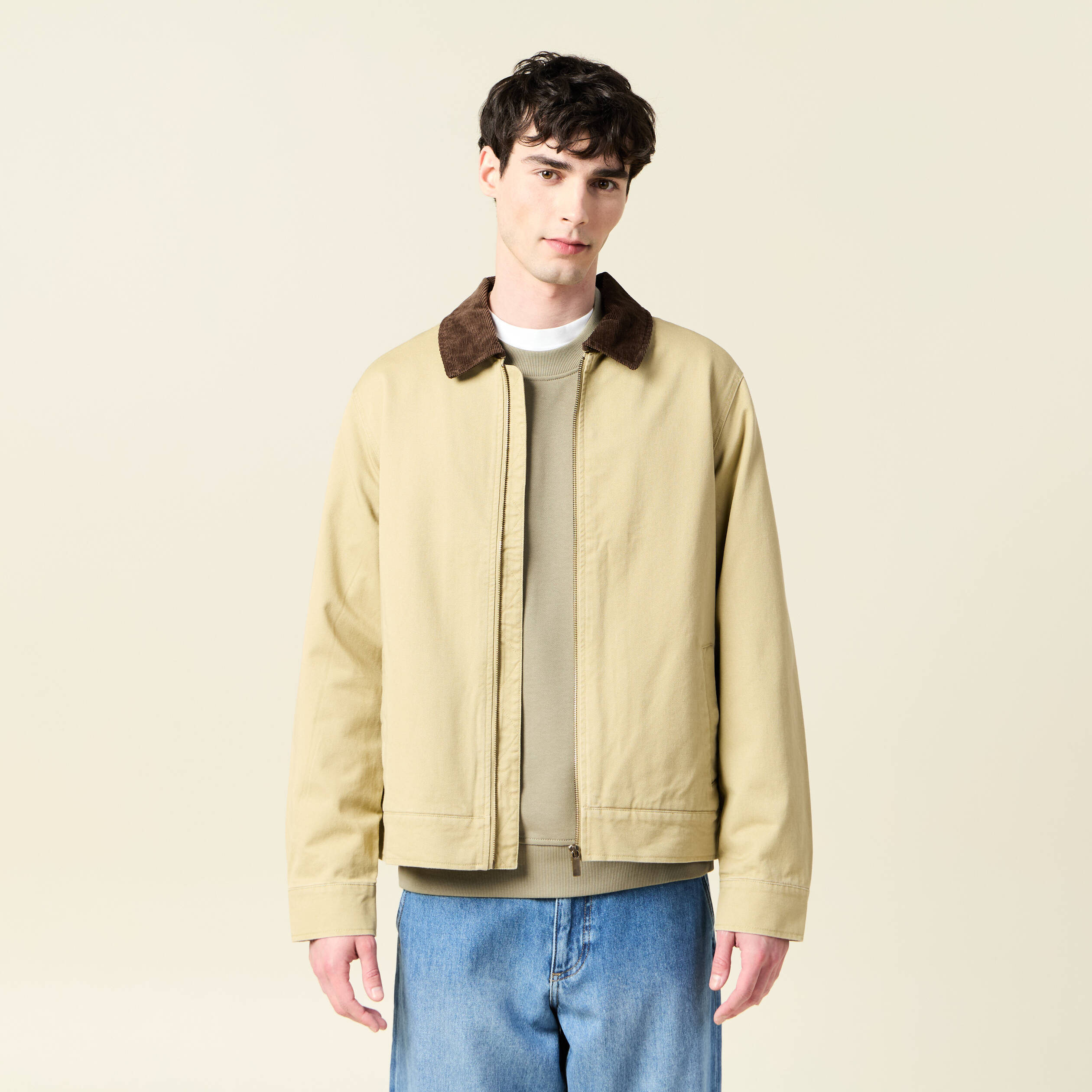 blouson oversize court beige homme Blouson oversize court beige homme