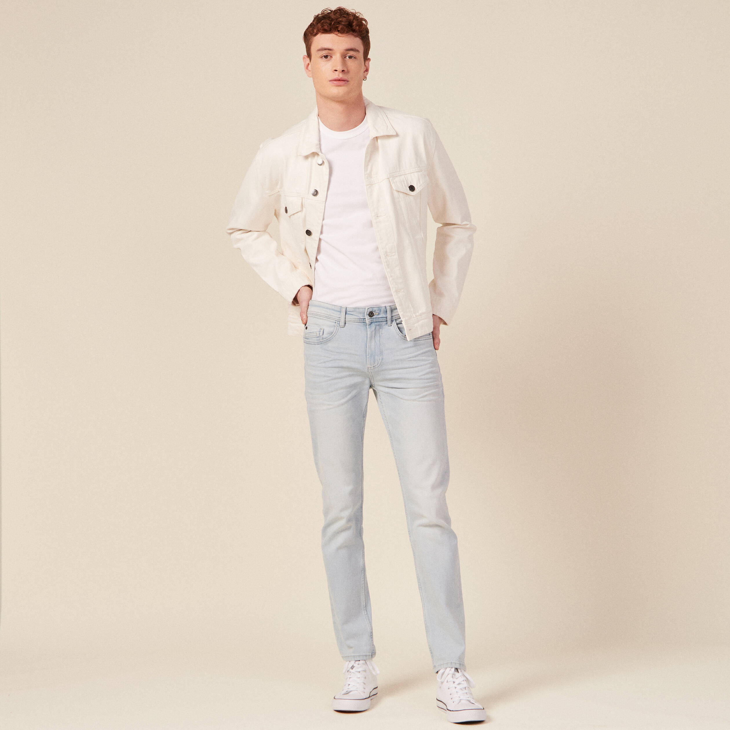 jeans slim eco responsable denim snow bleach homme Jeans slim éco-responsable denim snow bleach homme