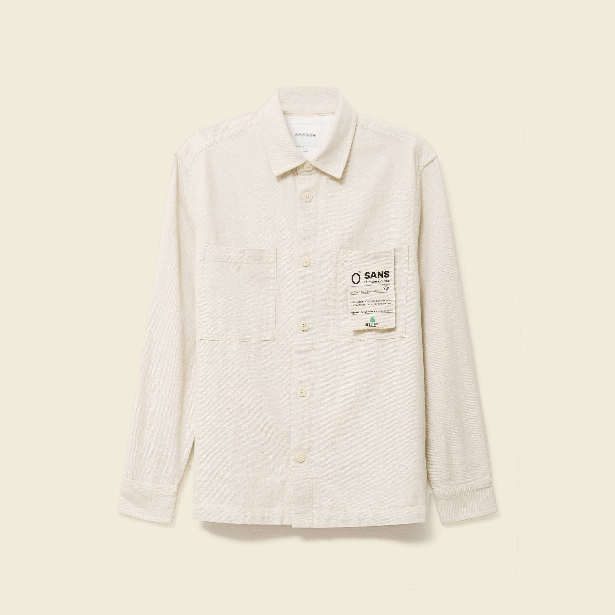 Surchemise manches longues ecru homme