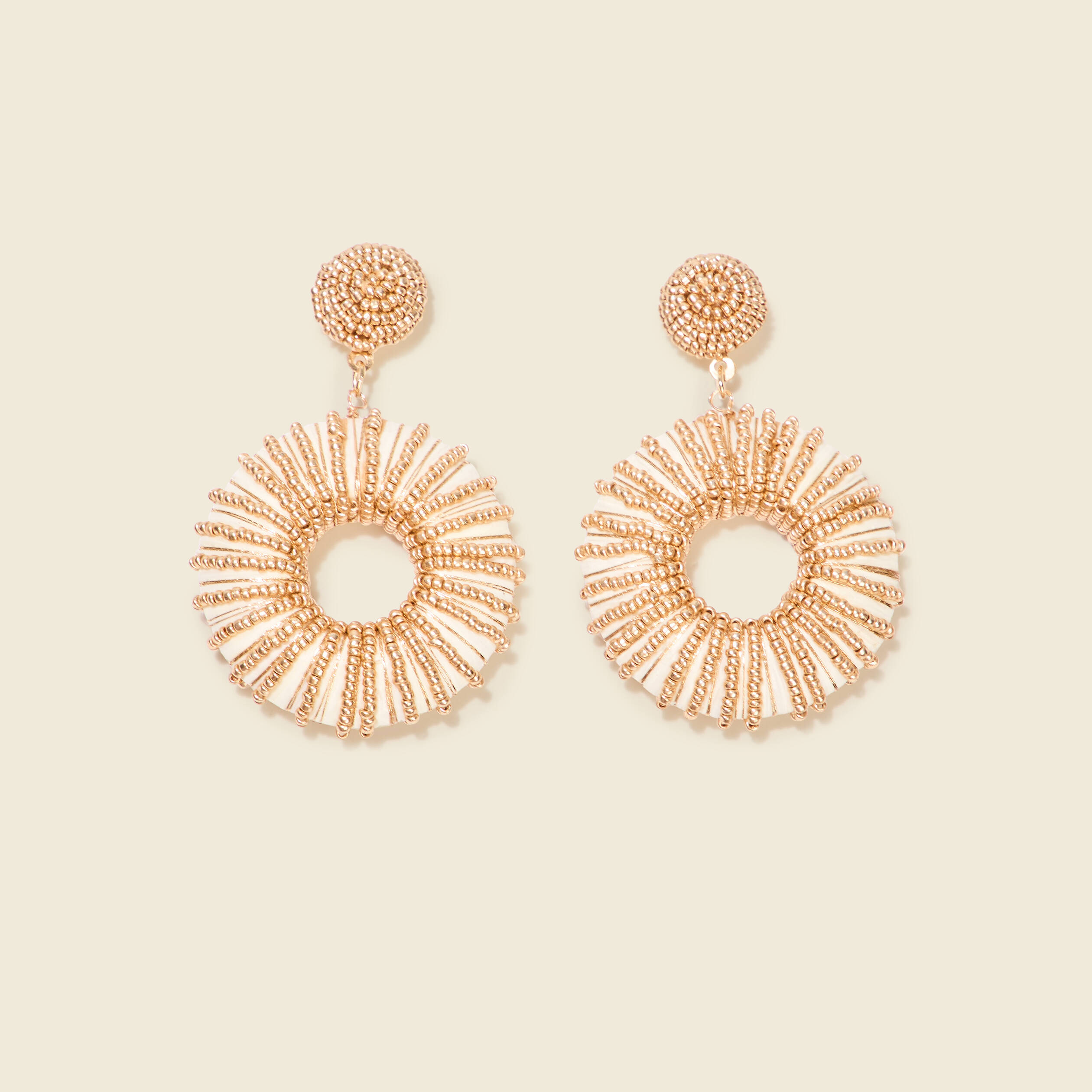 boucles doreilles pendantes ecru femme Boucles d'oreilles pendantes ecru femme