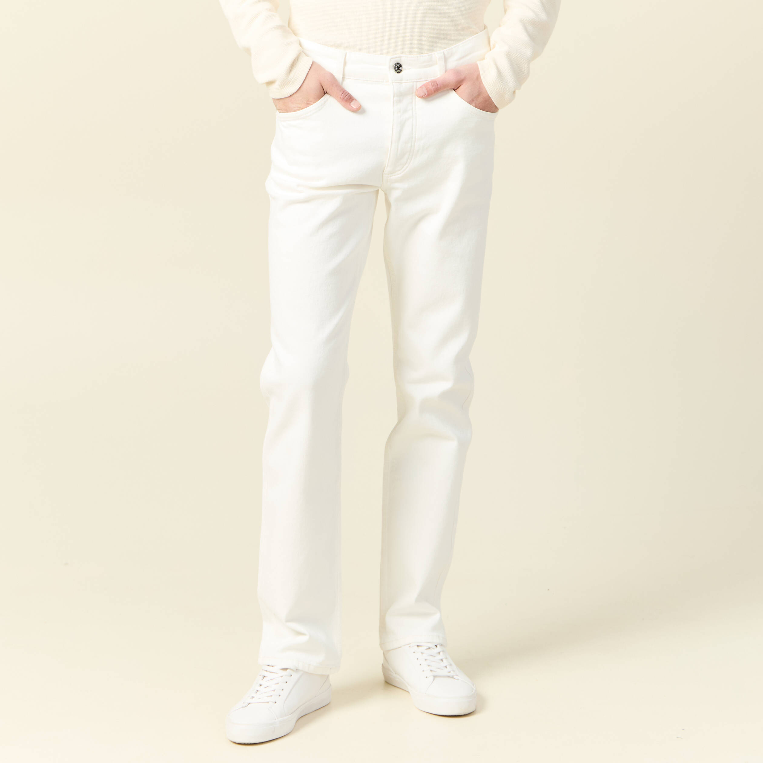 jeans regular 5 poches denim blanc homme Jeans regular 5 poches denim blanc homme