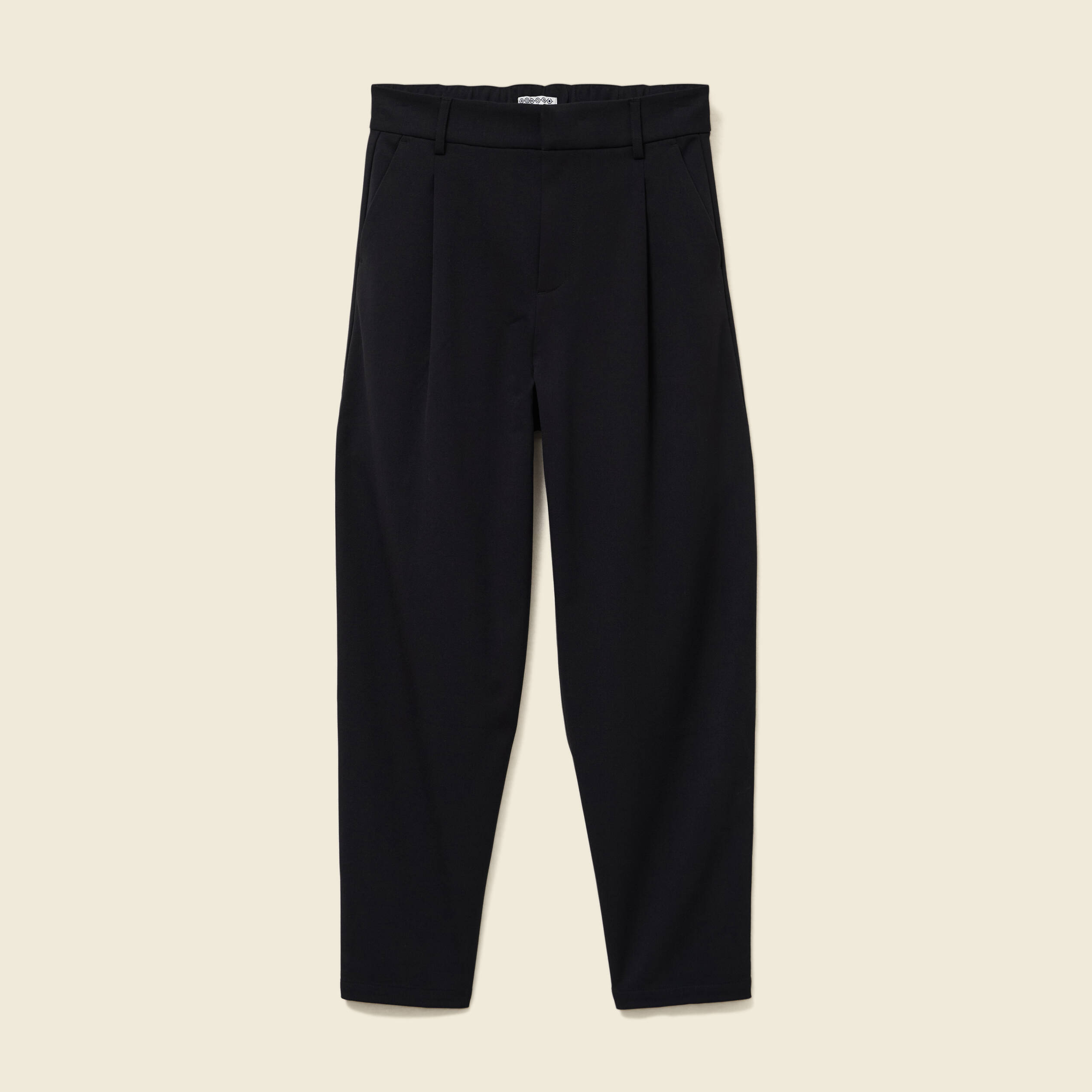Pantalon slouchy taille haute 7/8&egrave;me noir femme