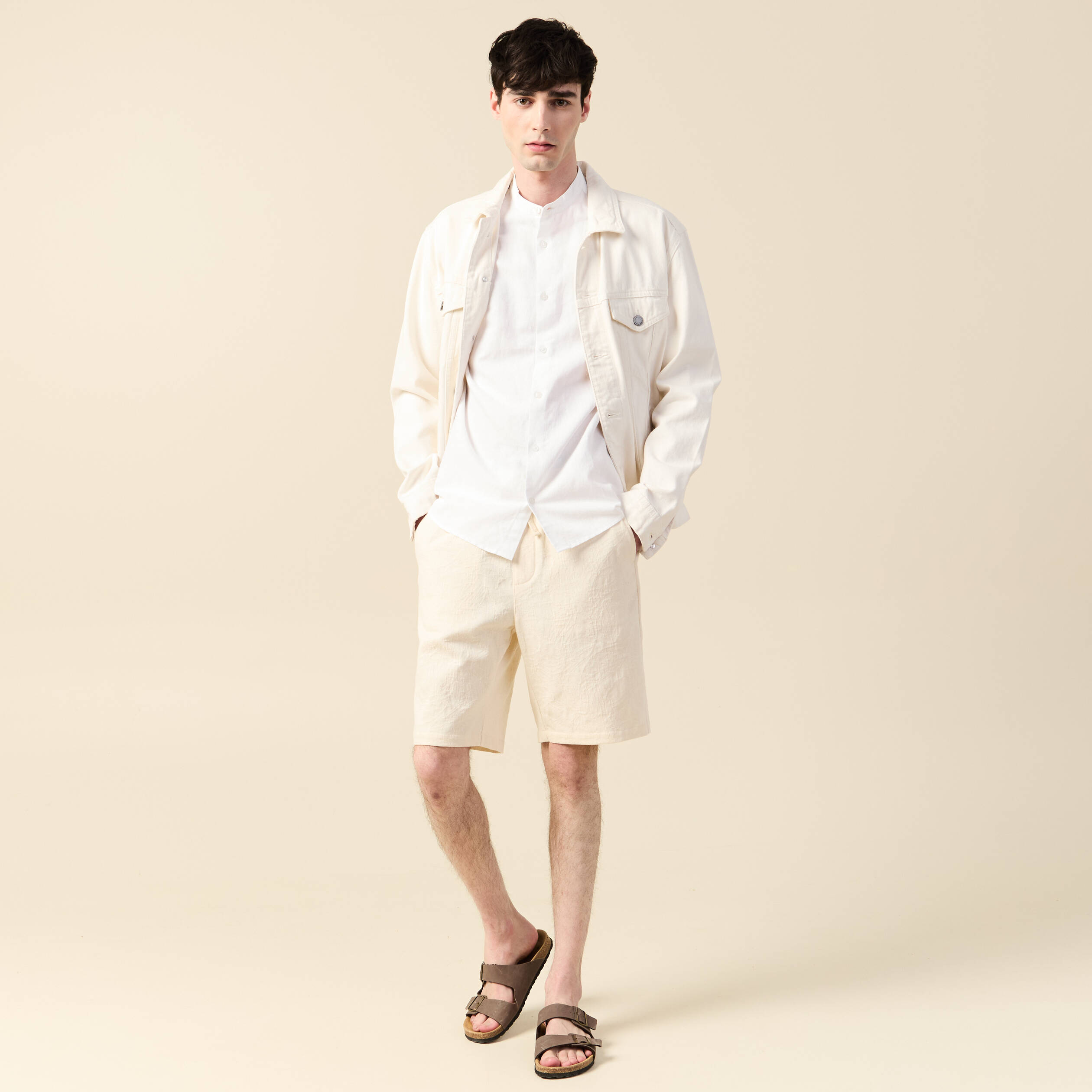chemise coton manches courtes coupe décontractée - Blanc | FR