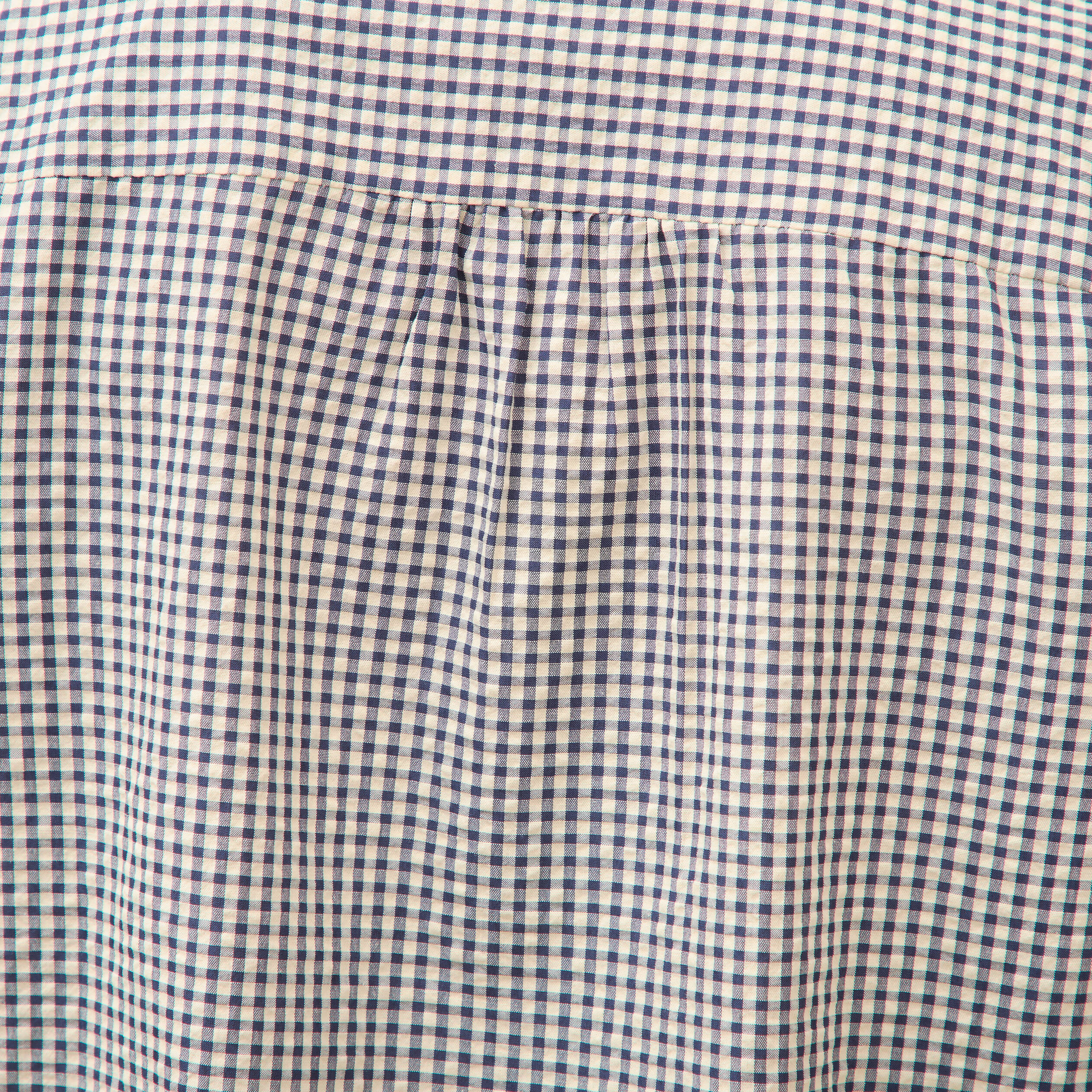 Chemise vichy droite manches longues bleu femme