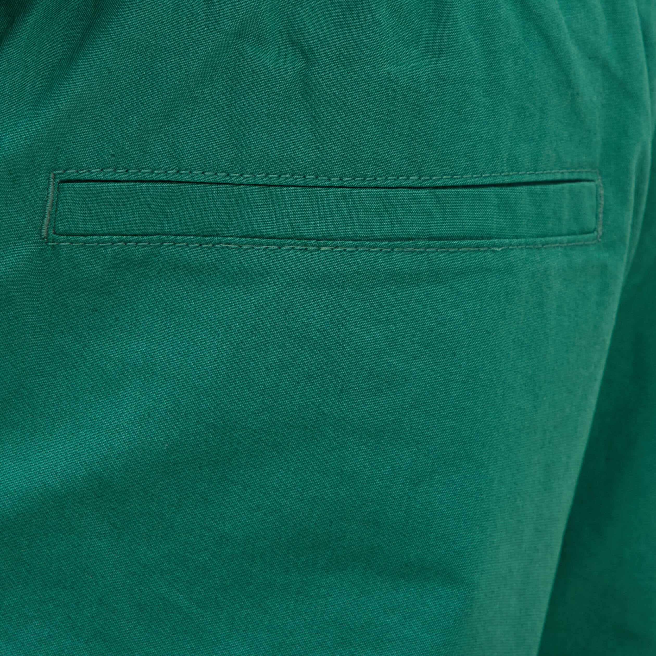 Bermuda en coton vert &eacute;meraude homme