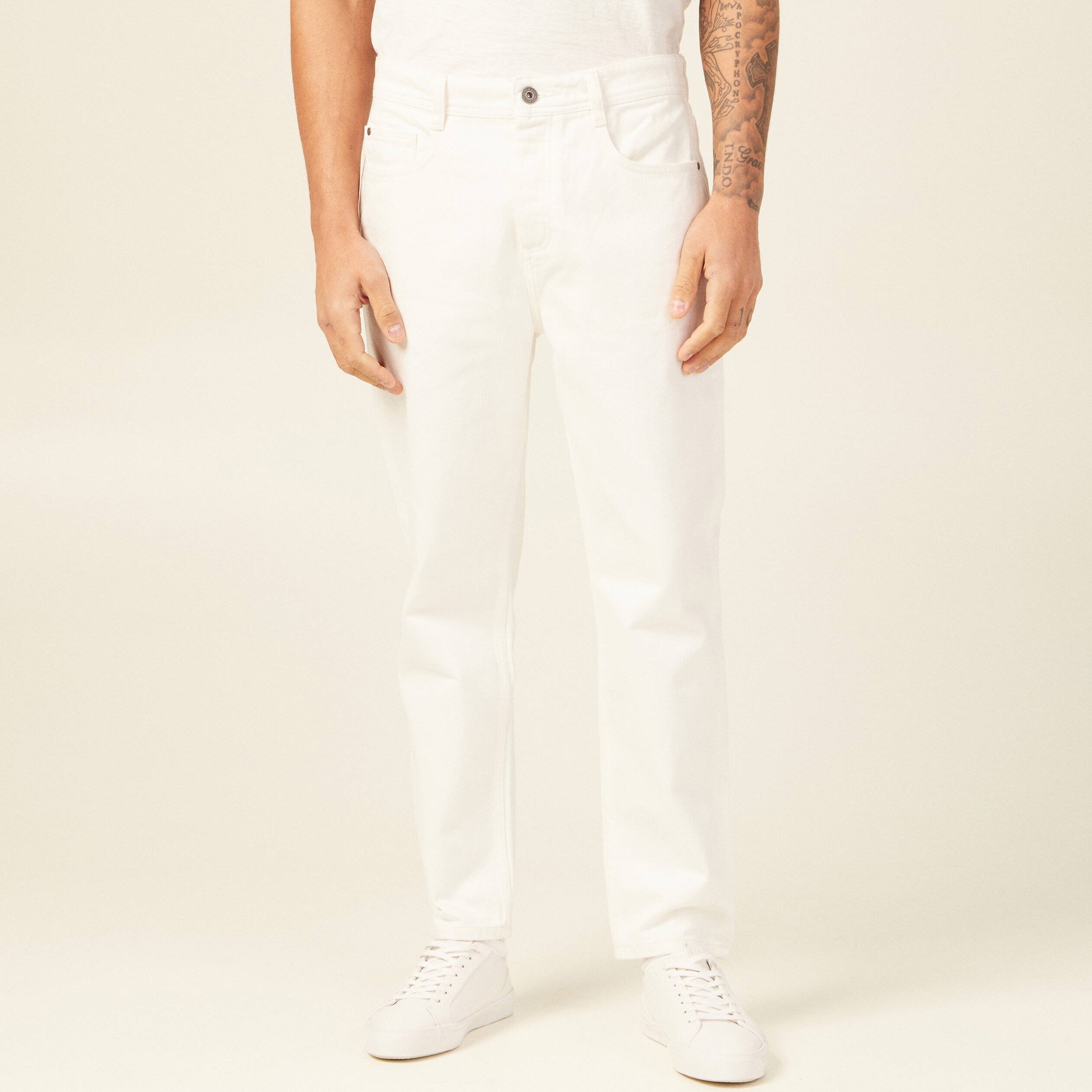 jeans straight tapered denim blanc homme Jeans straight tapered denim blanc homme