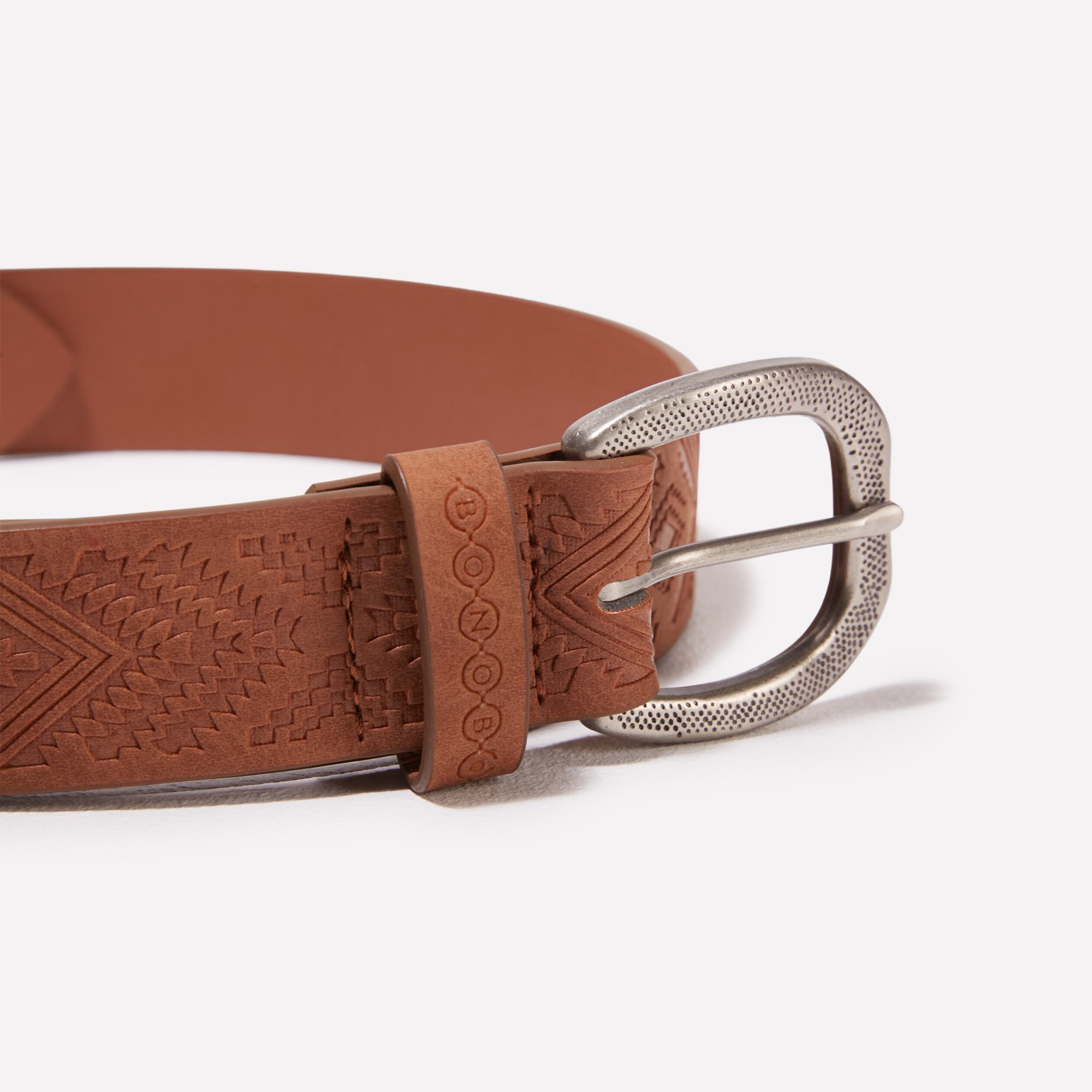 Ceinture embossée marron femme