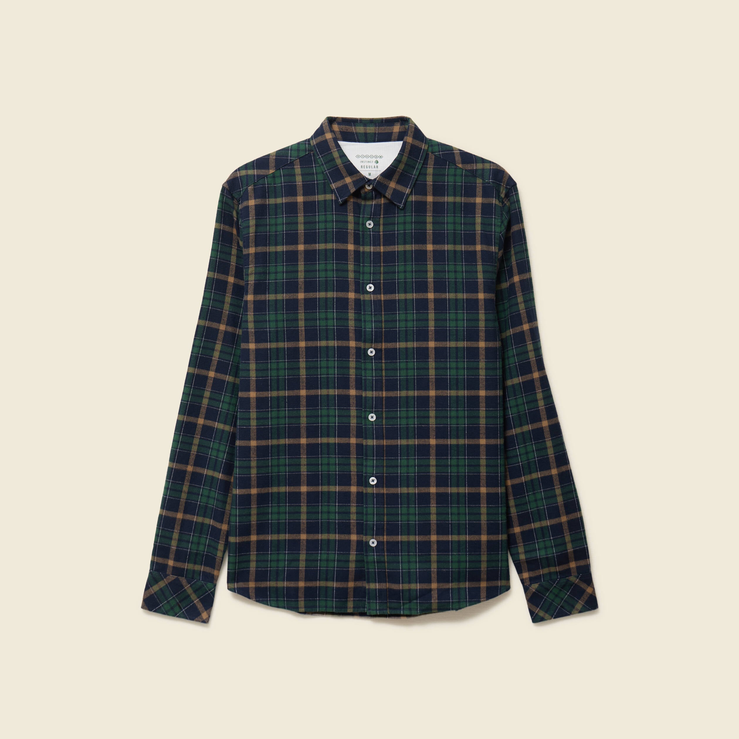 Chemise manches longues en coton bleu marine homme