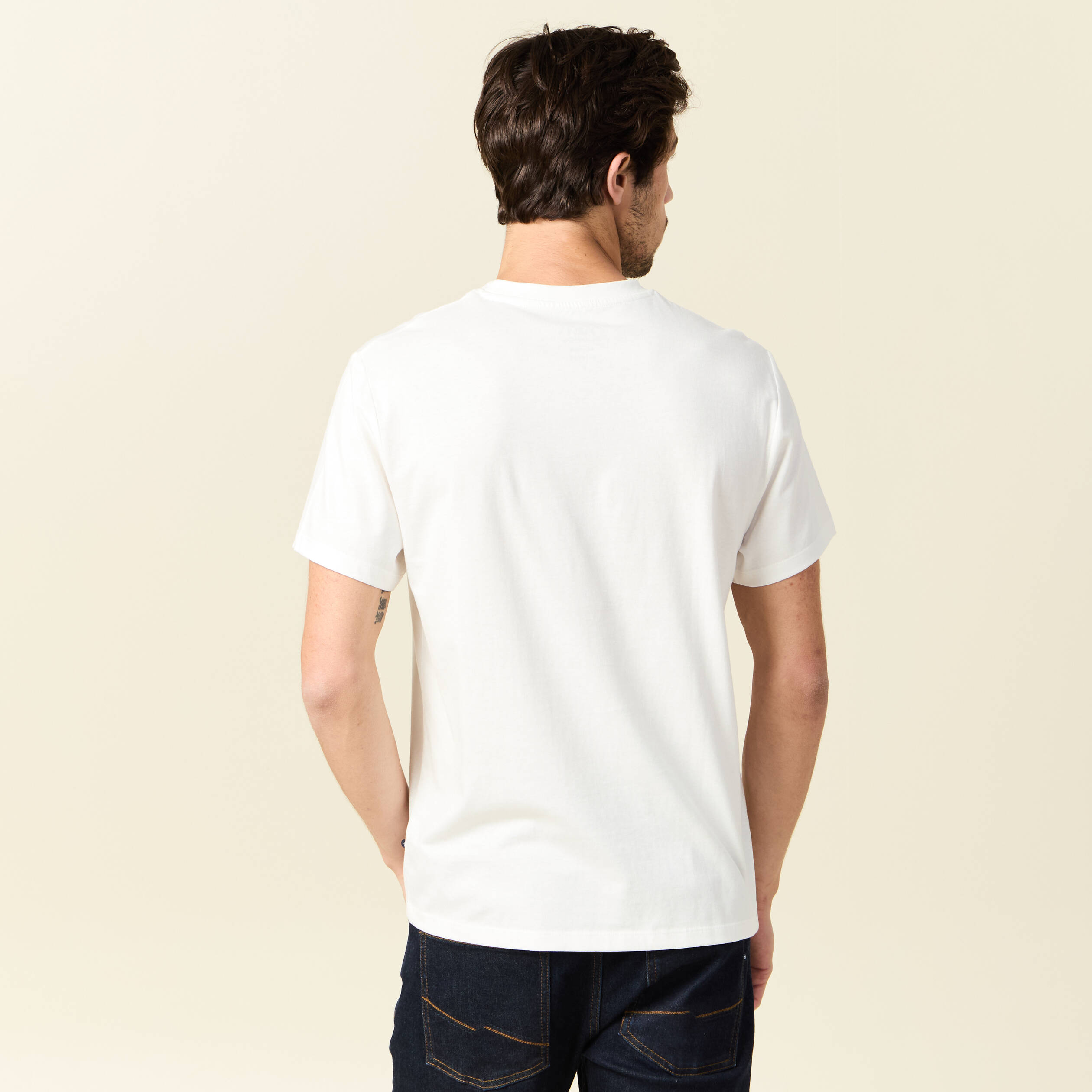 T-shirt manches courtes ecru homme