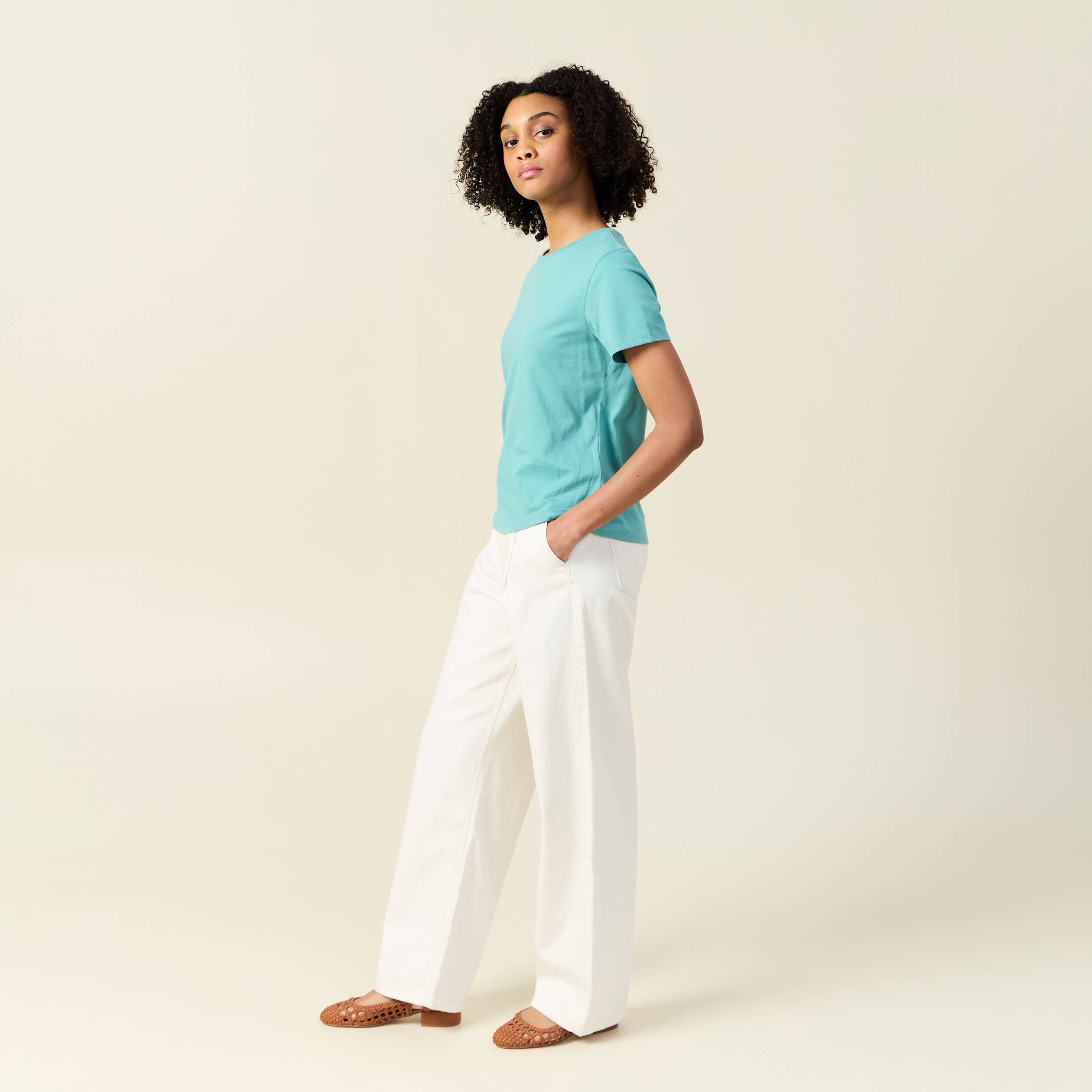 t shirt manches courtes bleu turquoise femme T-shirt manches courtes bleu turquoise femme
