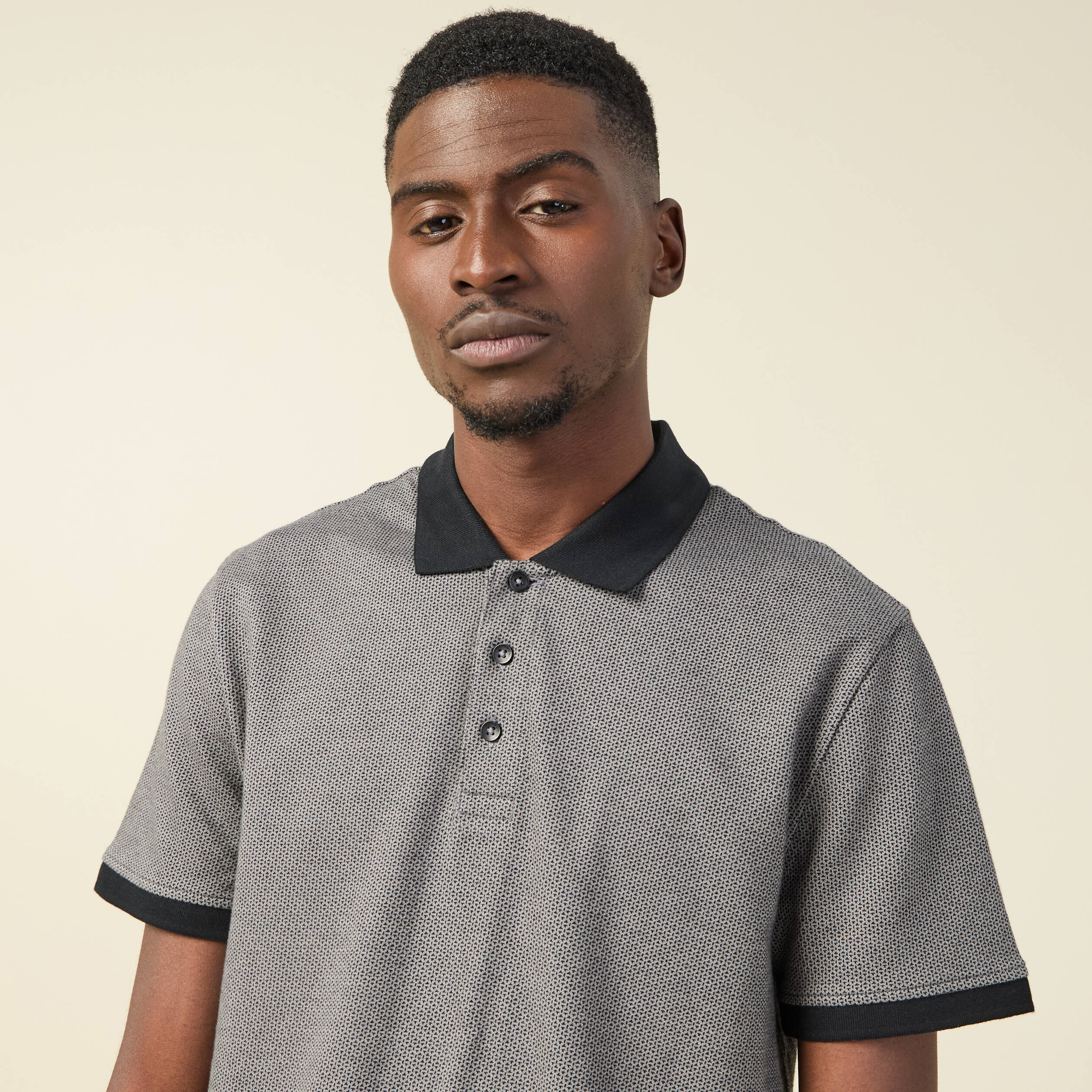 Polo manches courtes gris foncé homme