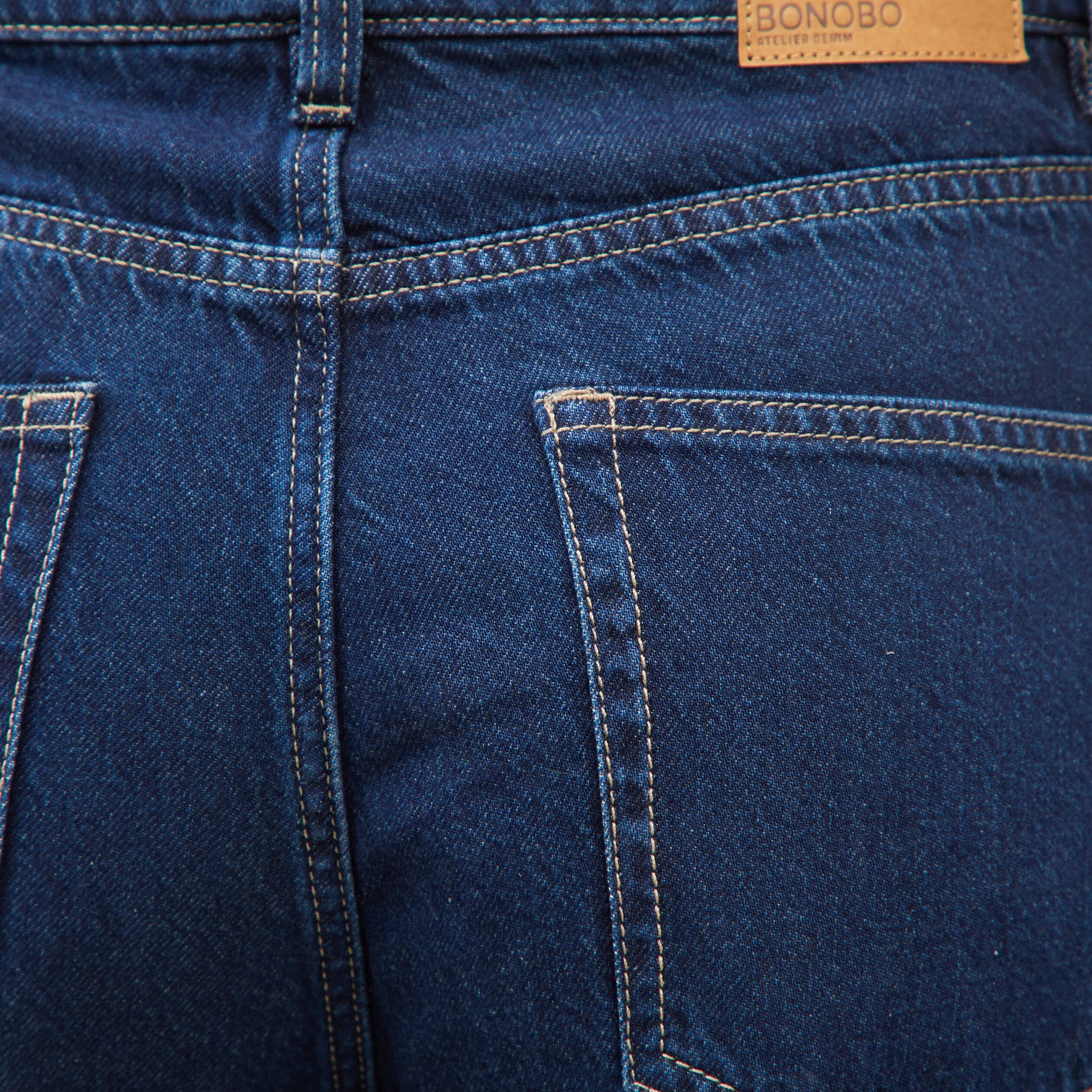 Jeans loose en coton denim brut clean femme
