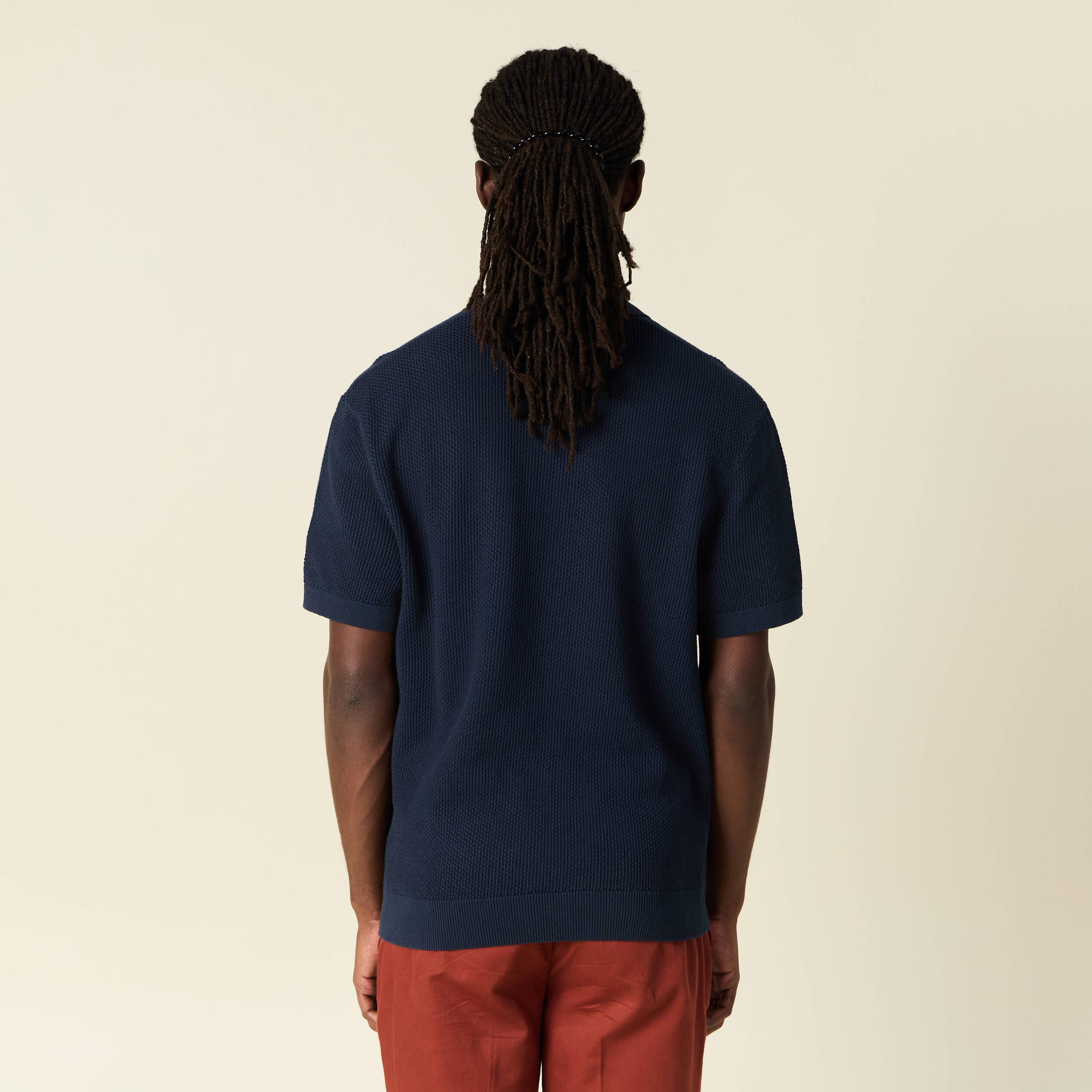 Polo manches courtes bleu marine homme