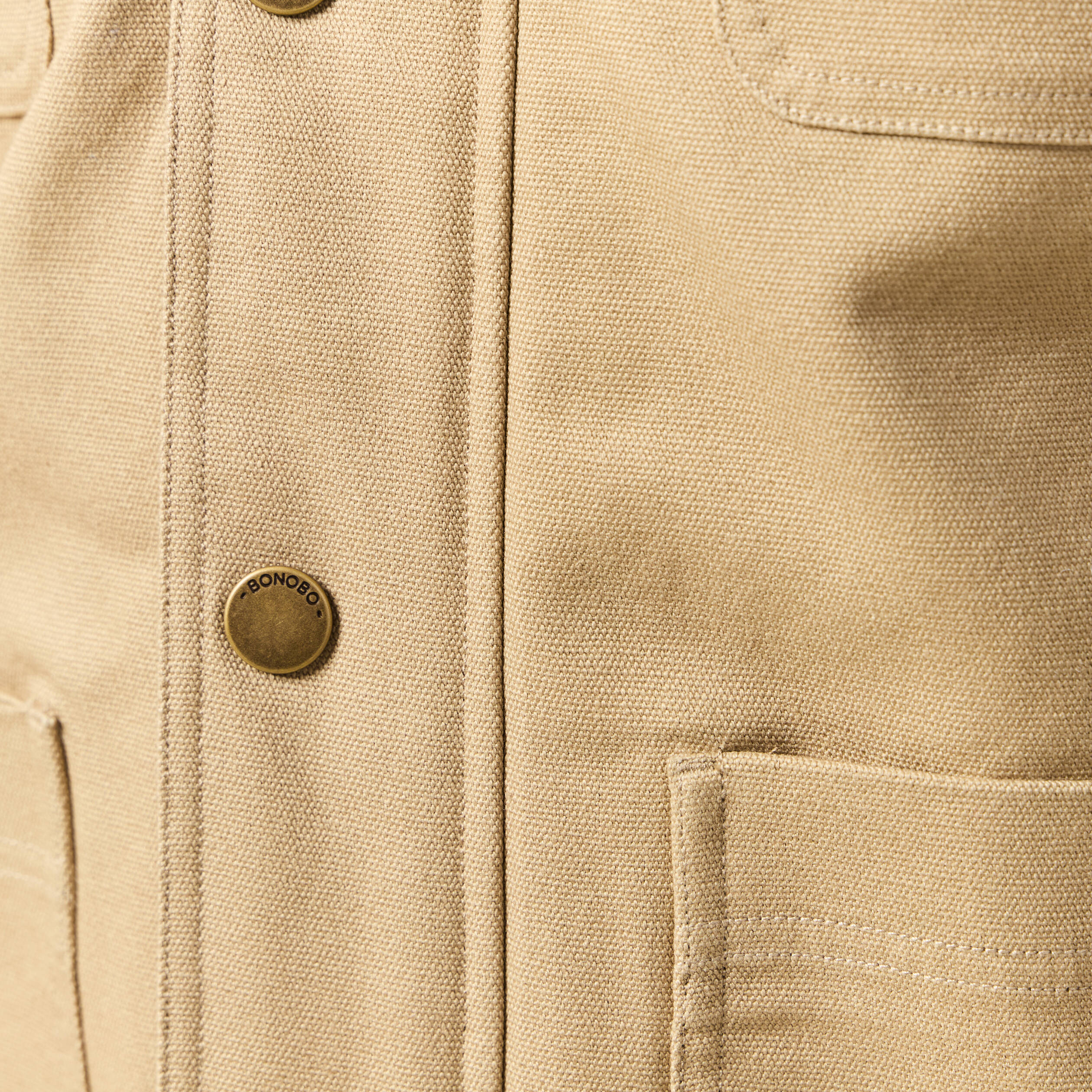 Blouson boutonn&eacute; col aviateur beige homme