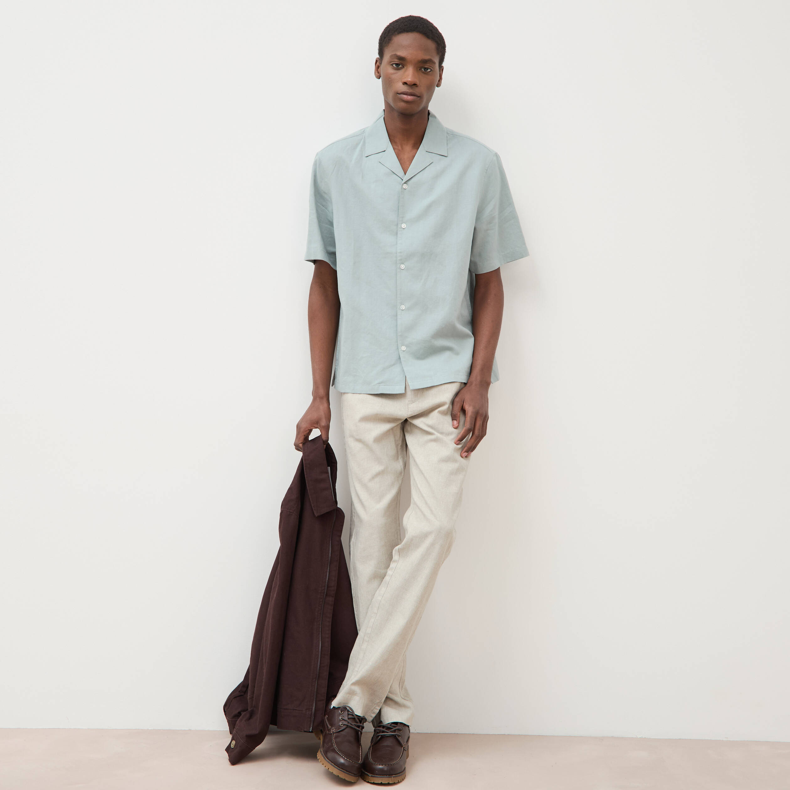 Chino coupe droite longueur 32 vert kaki homme