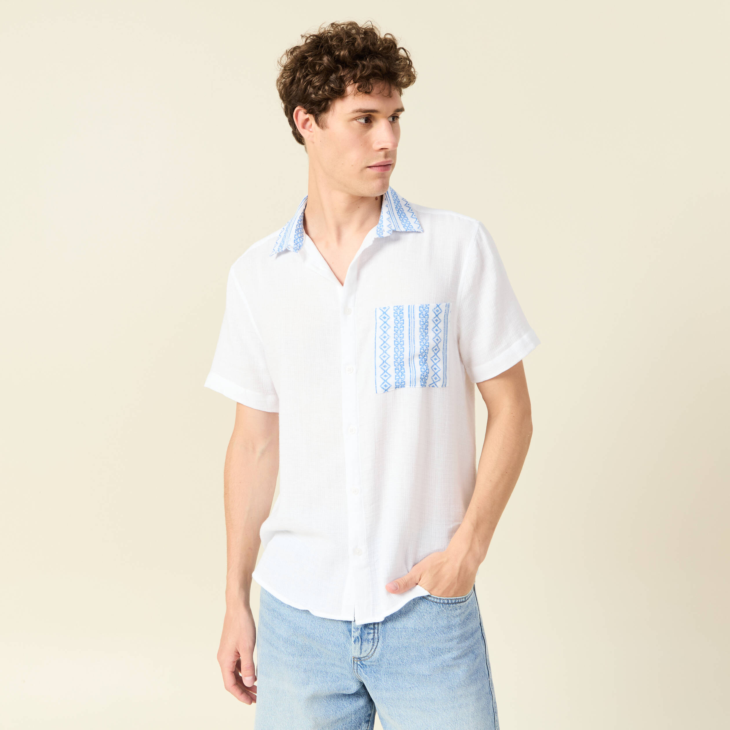 chemise manches courtes blanc homme Chemise manches courtes blanc homme