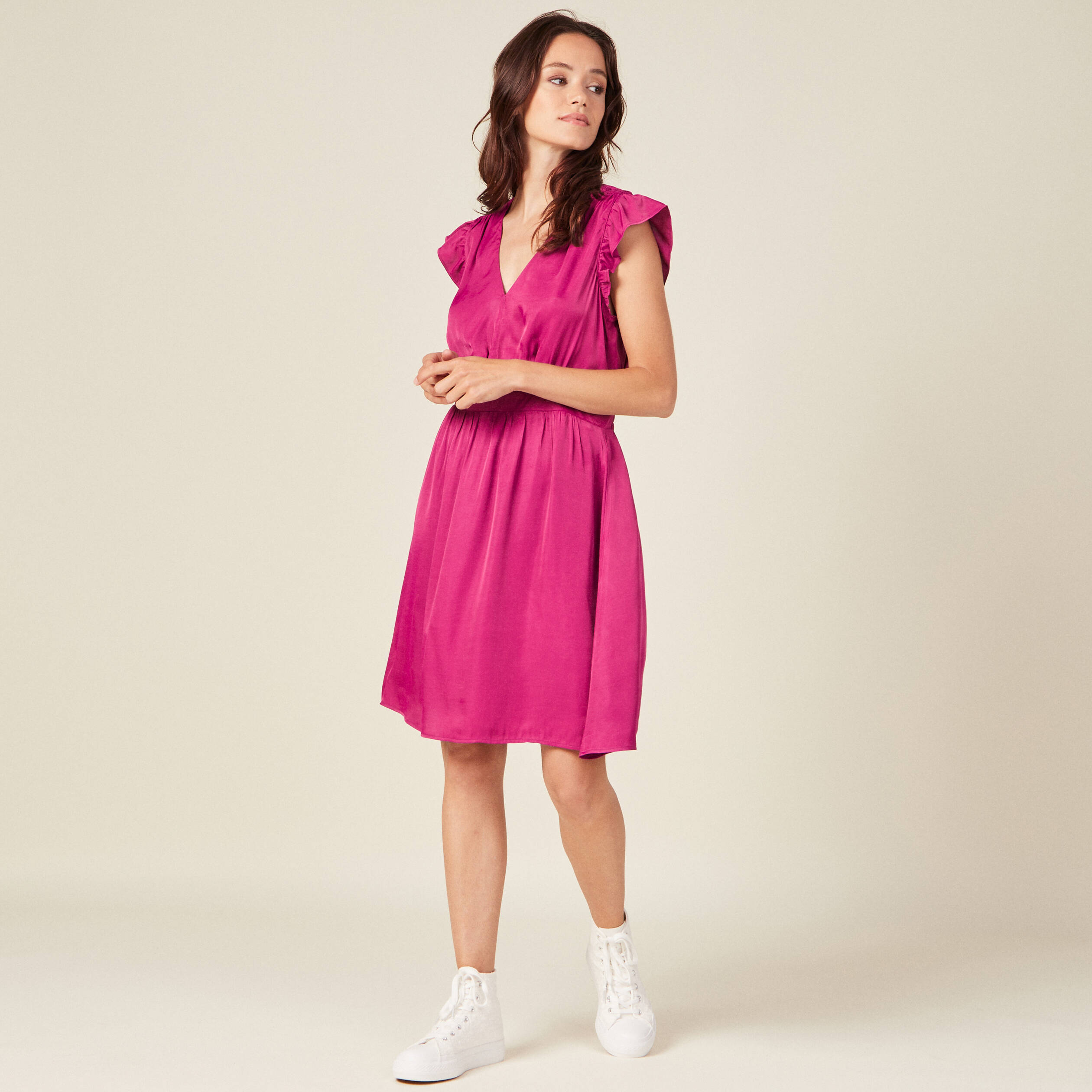 Robe trapeze rose deals