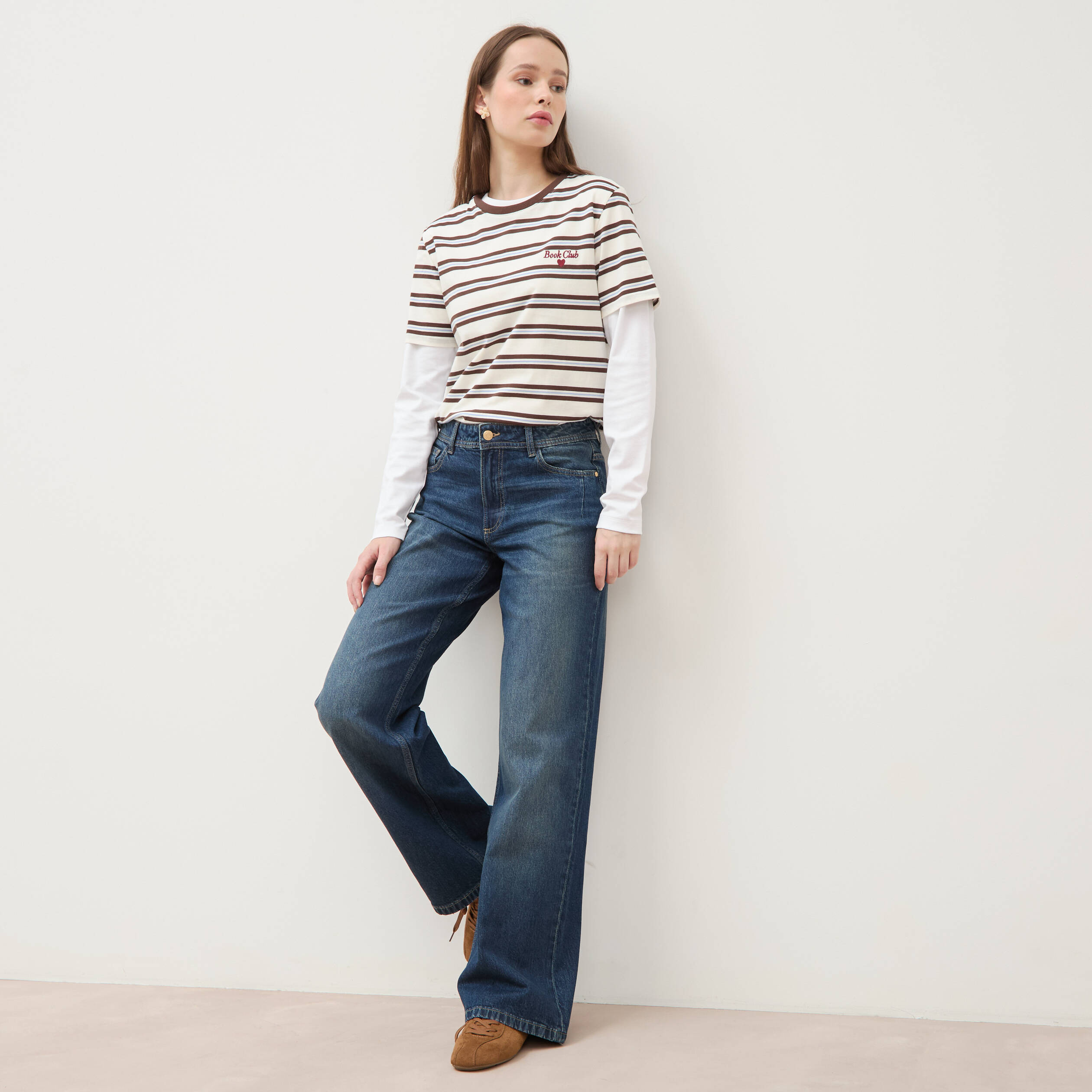 Jeans large taille standard denim stone femme