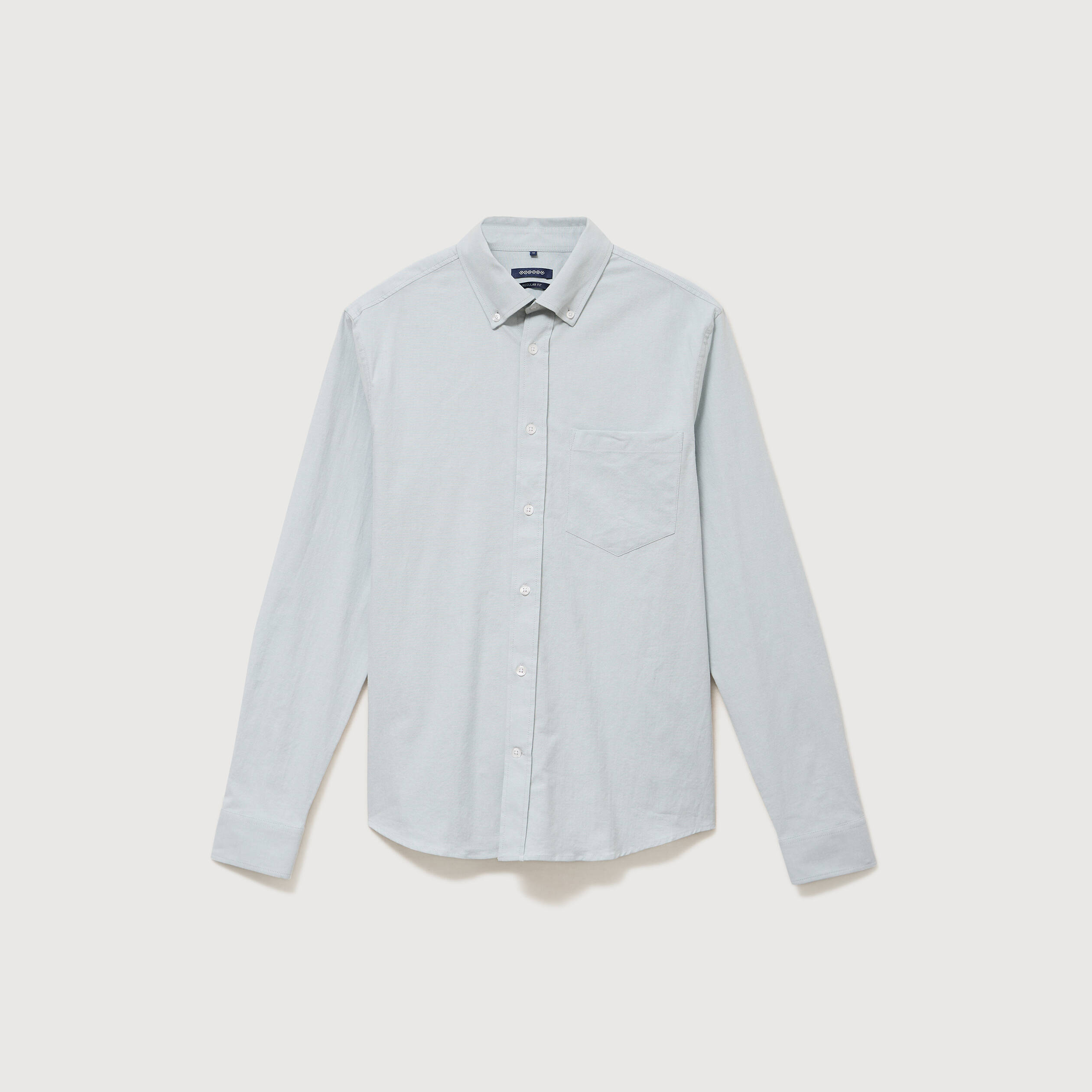 Chemise manches longues col am&eacute;ricain vert clair homme