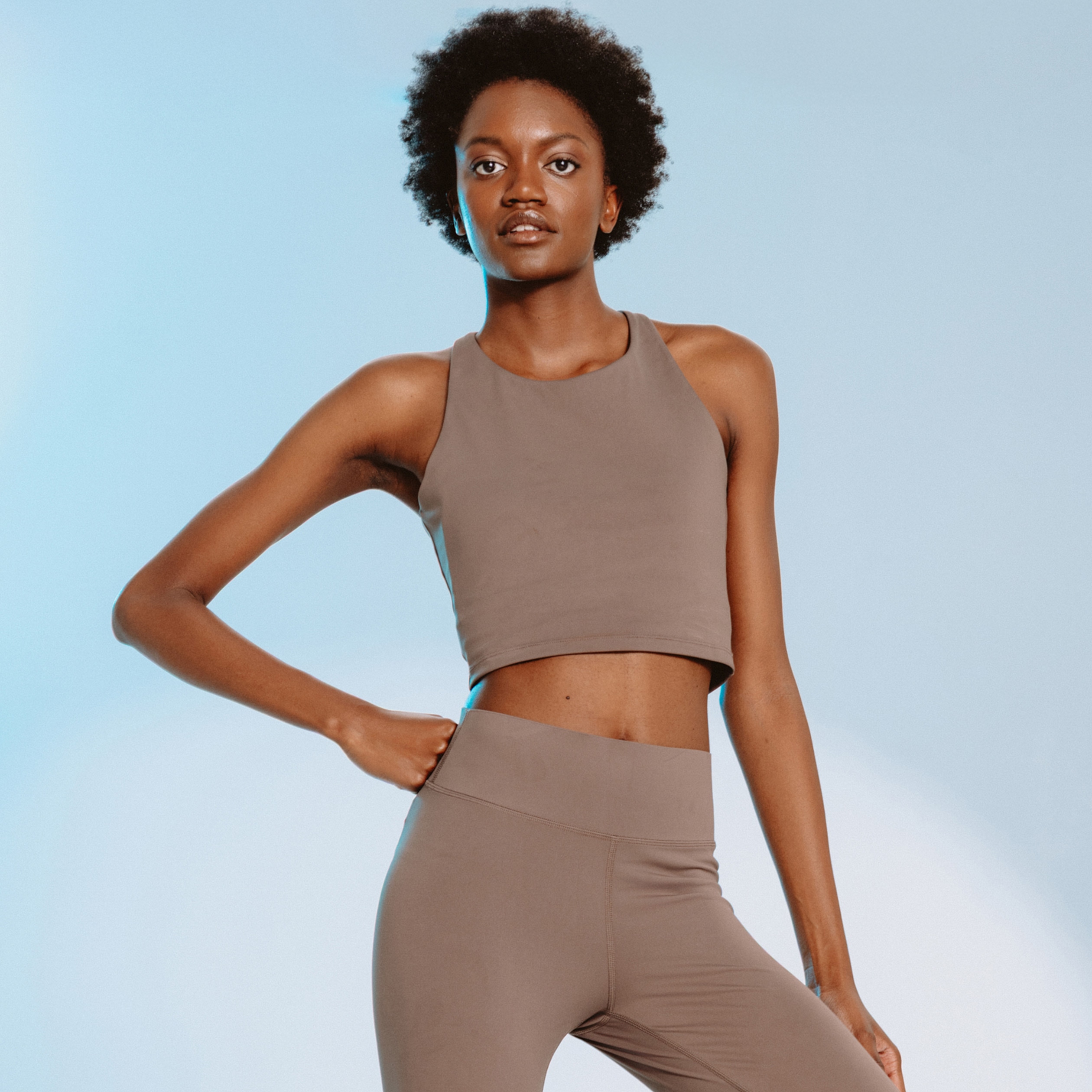 Brassi&egrave;re ajust&eacute;e cropped marron femme