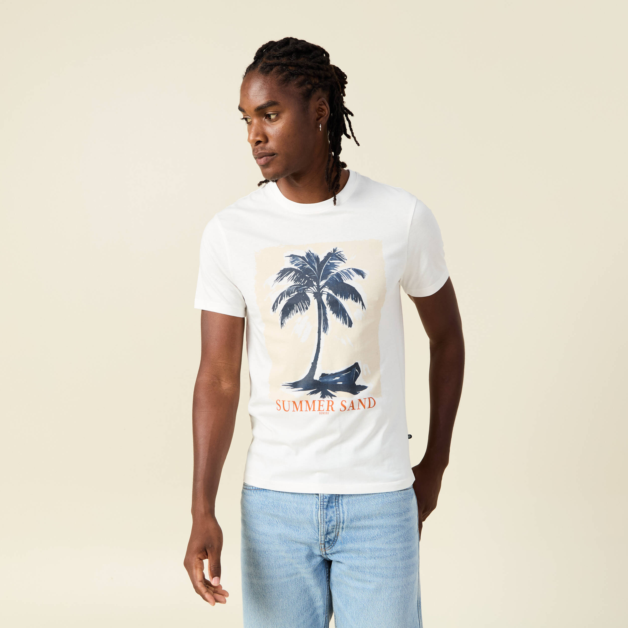 t shirt manches courtes ecru homme T-shirt manches courtes ecru homme