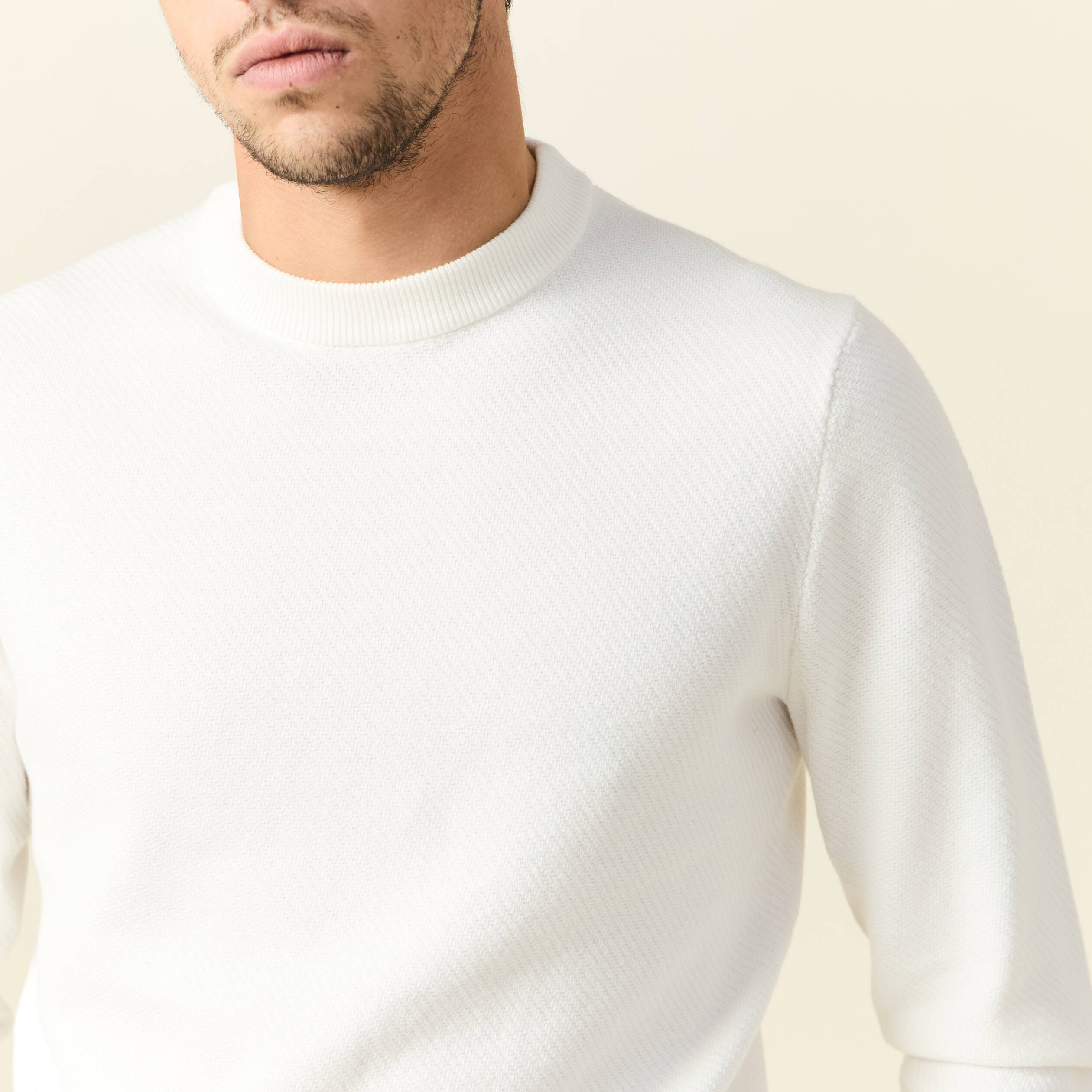 pull manches longues ecru homme Pull manches longues ecru homme