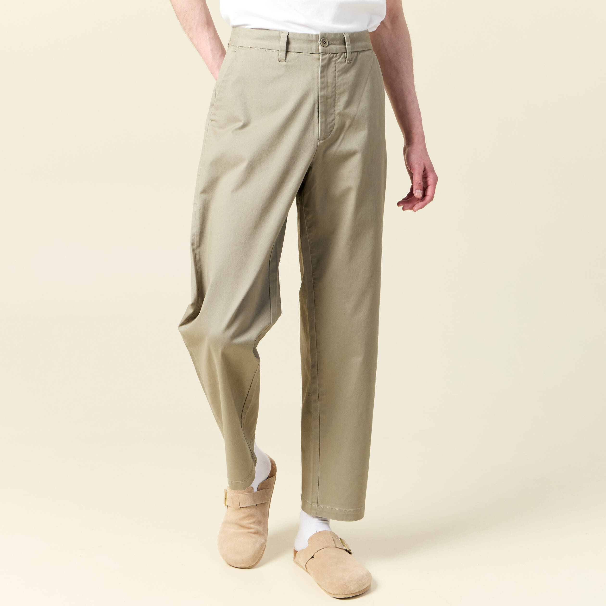 chino coupe straight vert kaki homme Chino coupe straight vert kaki homme