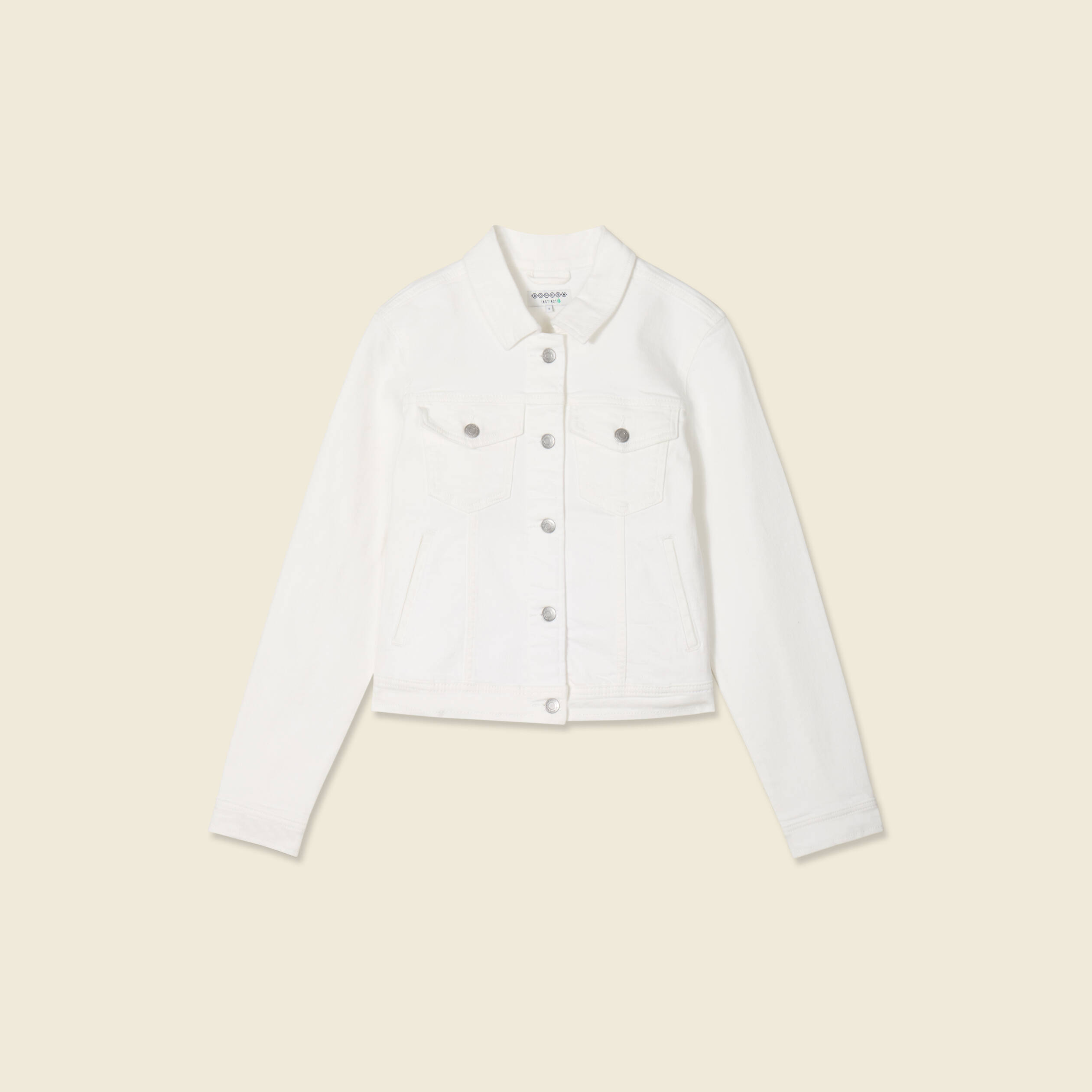 Blouson en jean denim blanc femme