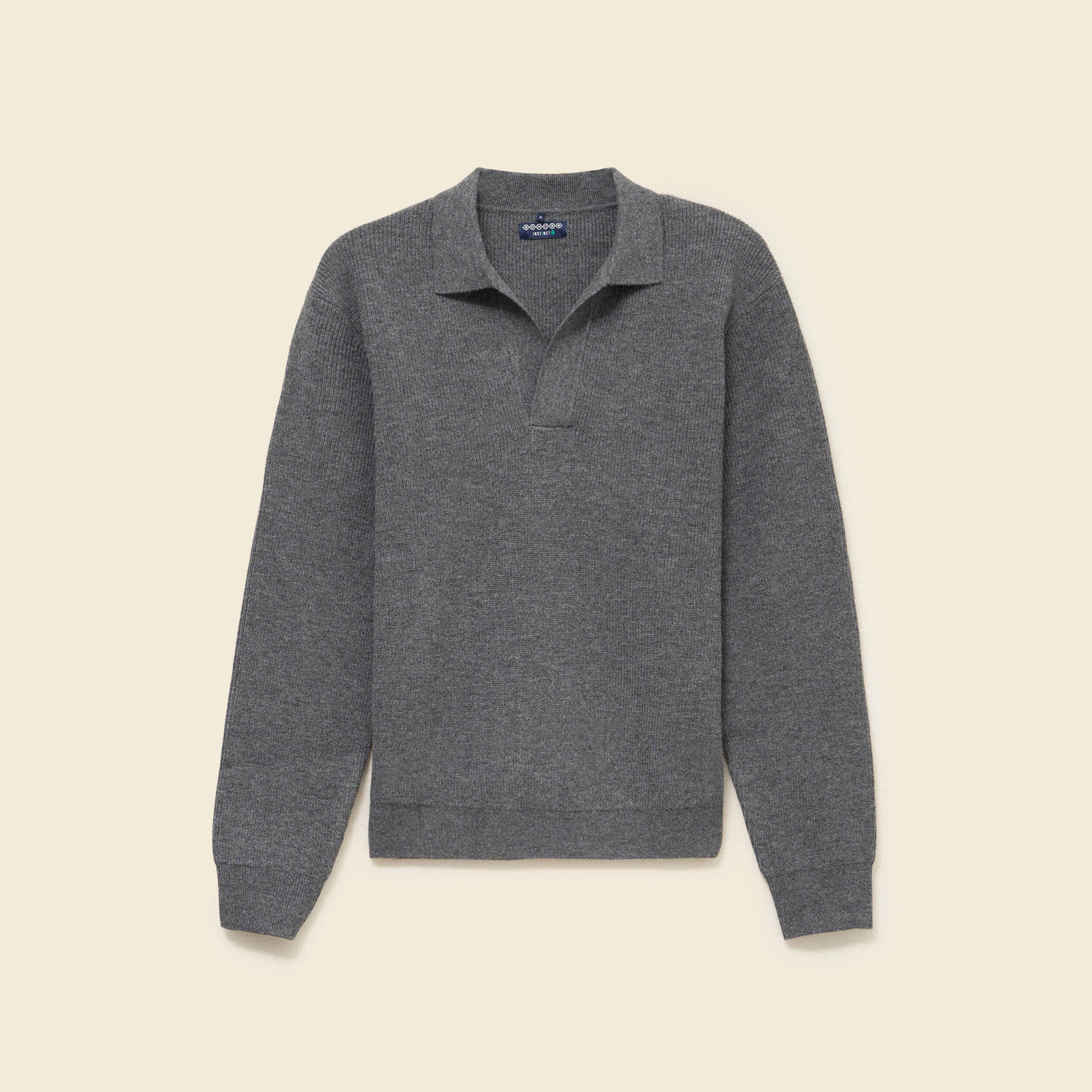 Pull col v gris fonc&eacute; homme