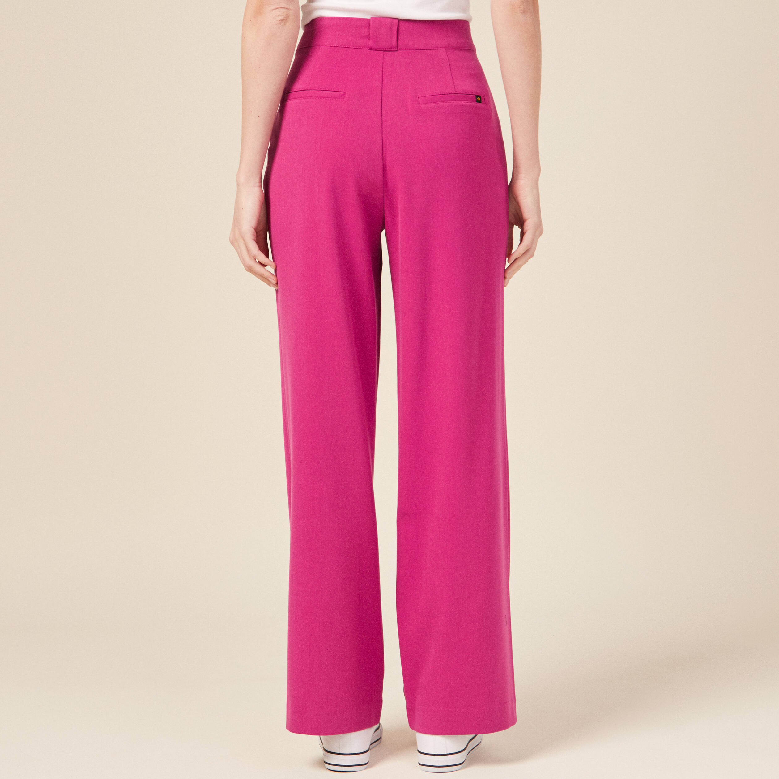 Pantalon large violet femme