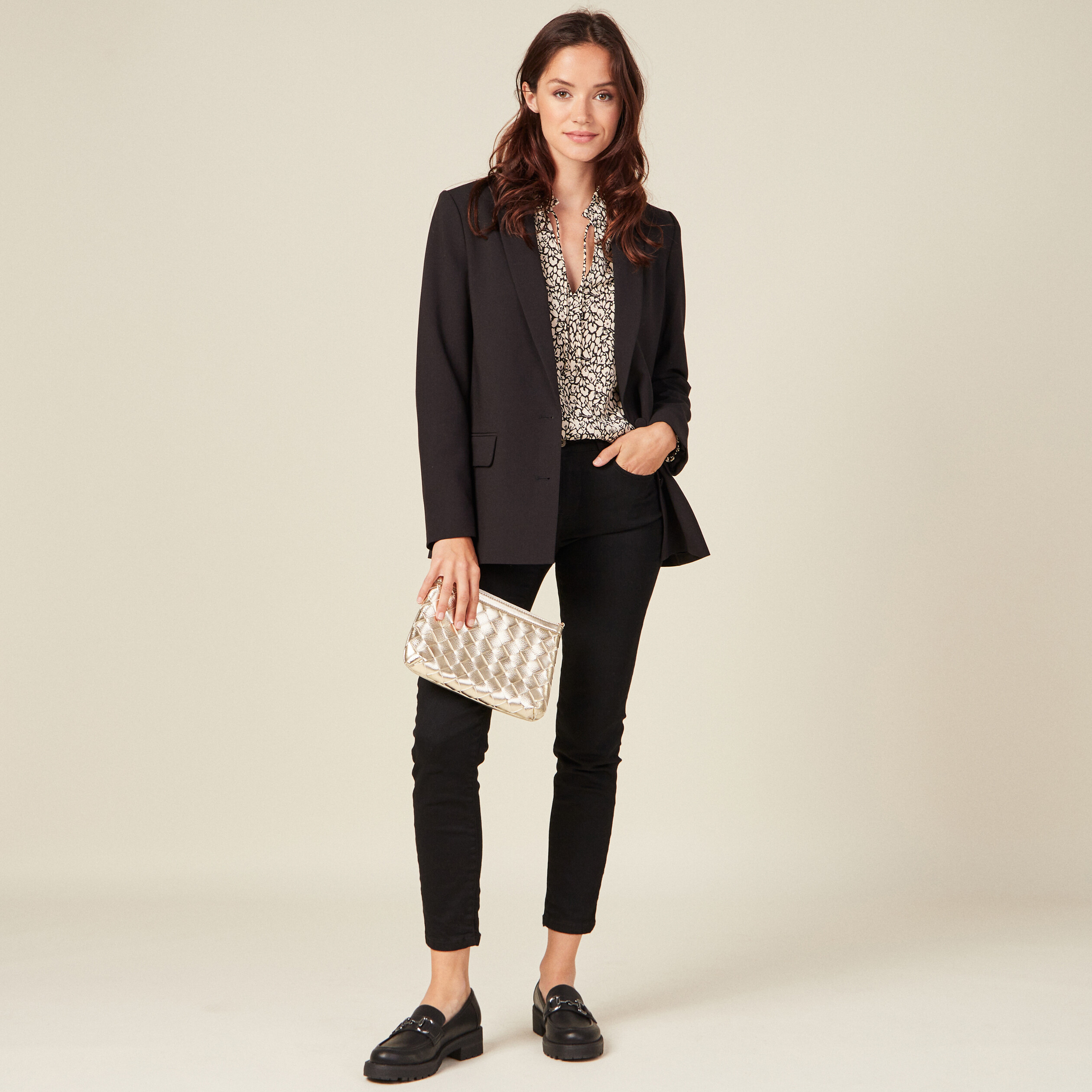 Blazer noir cintré femme deals