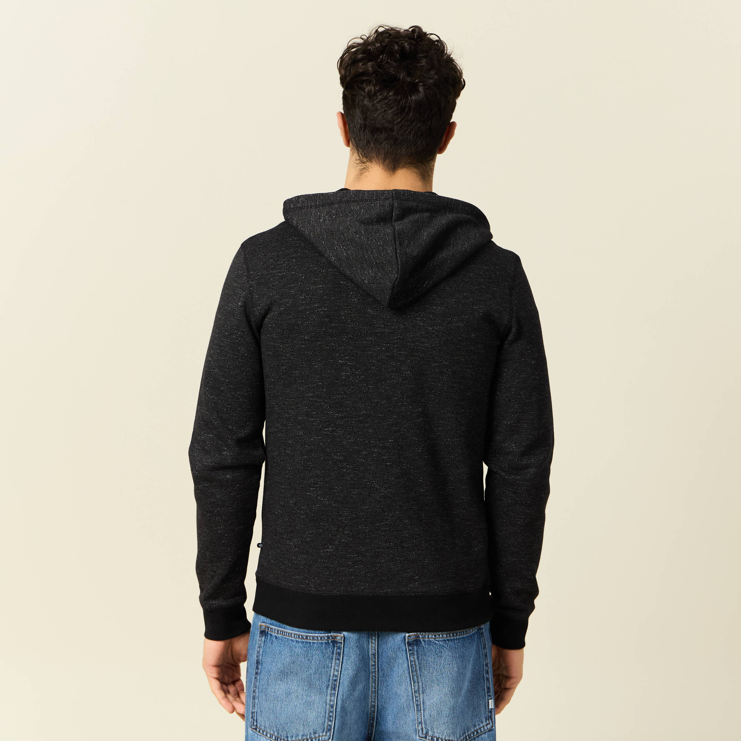 Gilet manches longues zippé noir homme