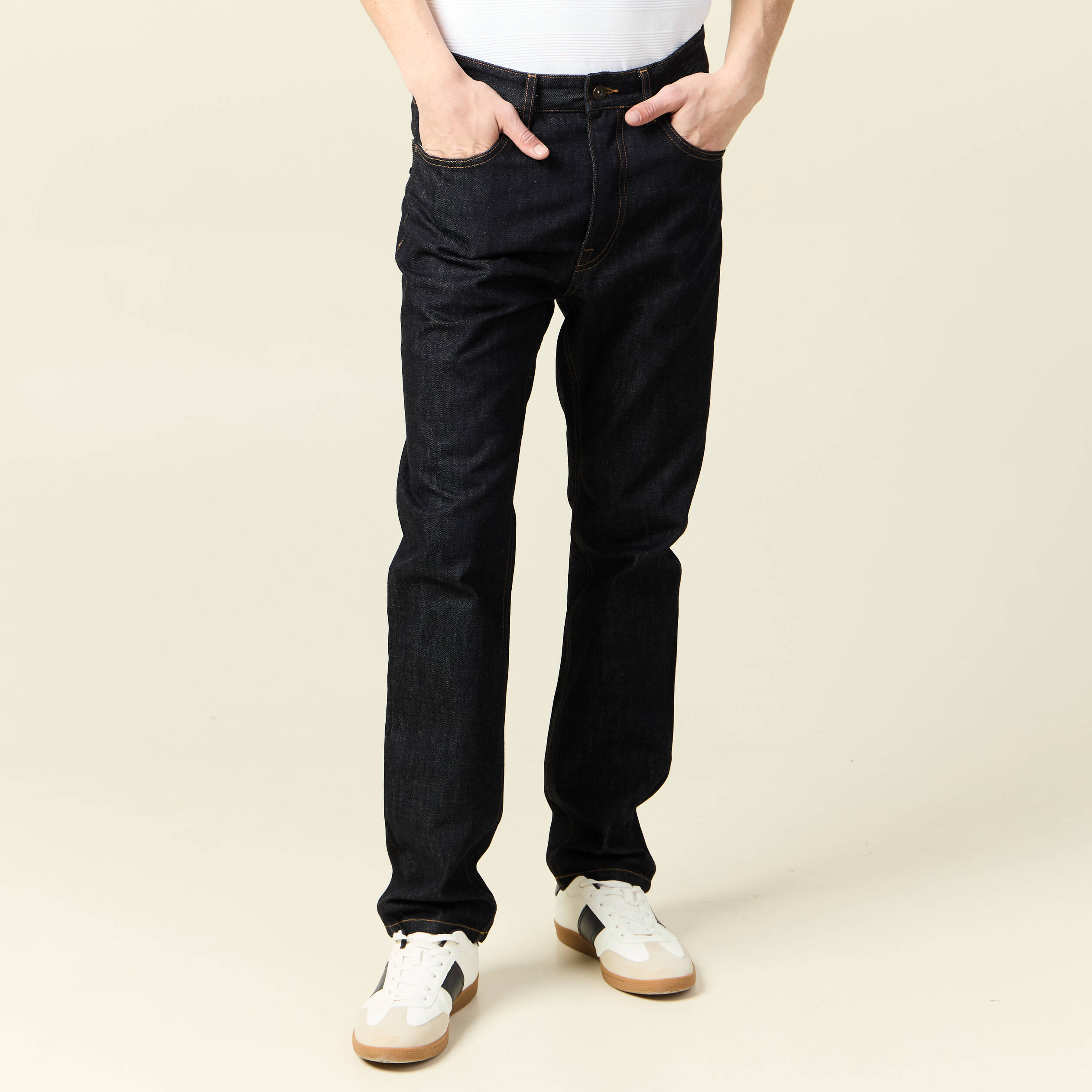 Jeans regular 5 poches denim brut clean homme