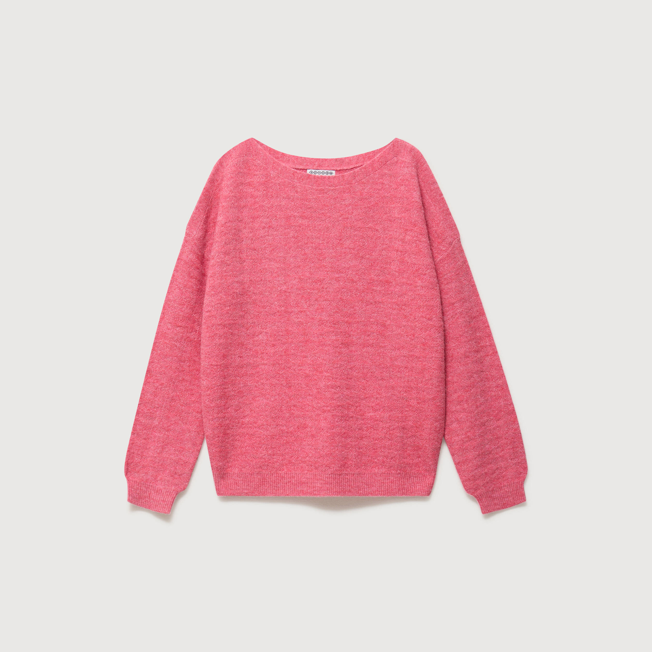 Pull manches longues col bateau vieux rose femme