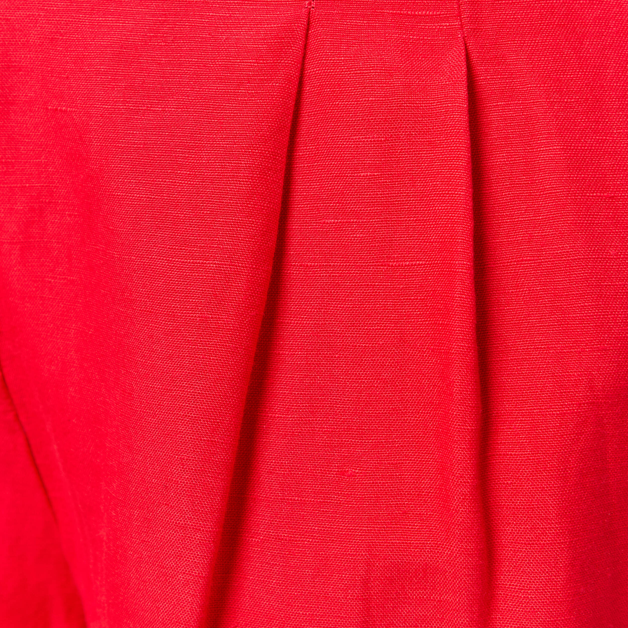 Pantalon large taille standard rouge femme