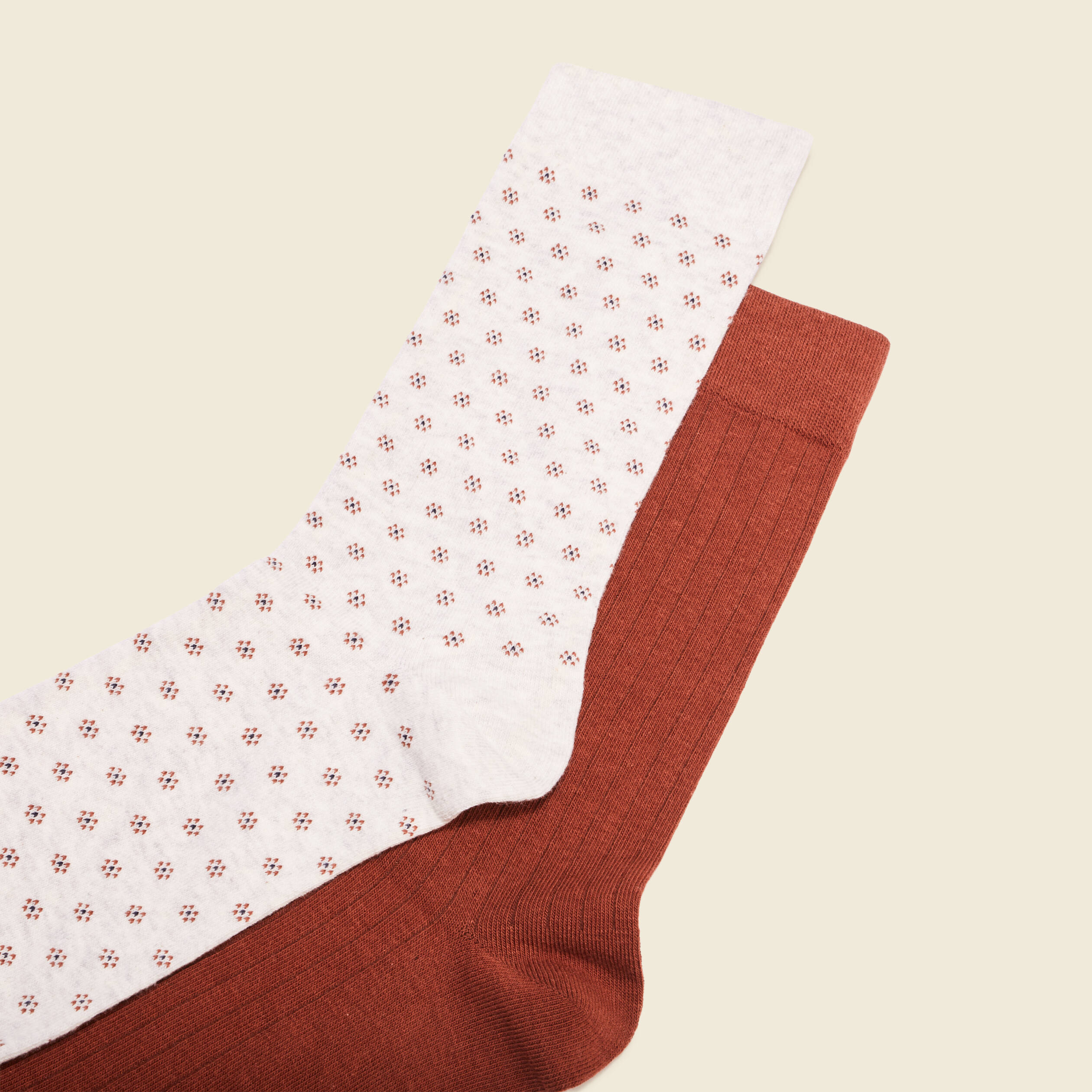 Lot 2 paires chaussettes marron cognac homme