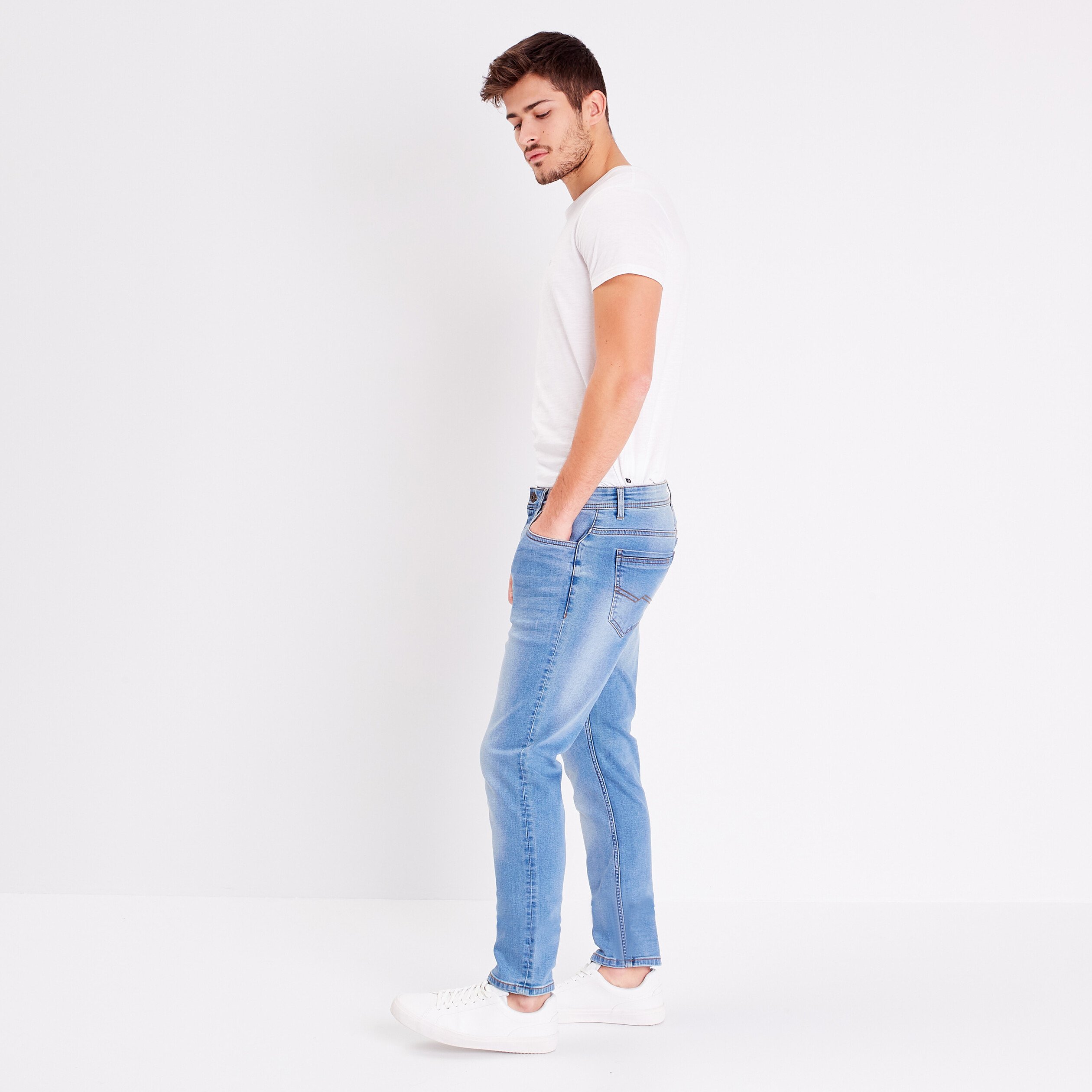 Jeans slim crinkle Instinct denim used homme